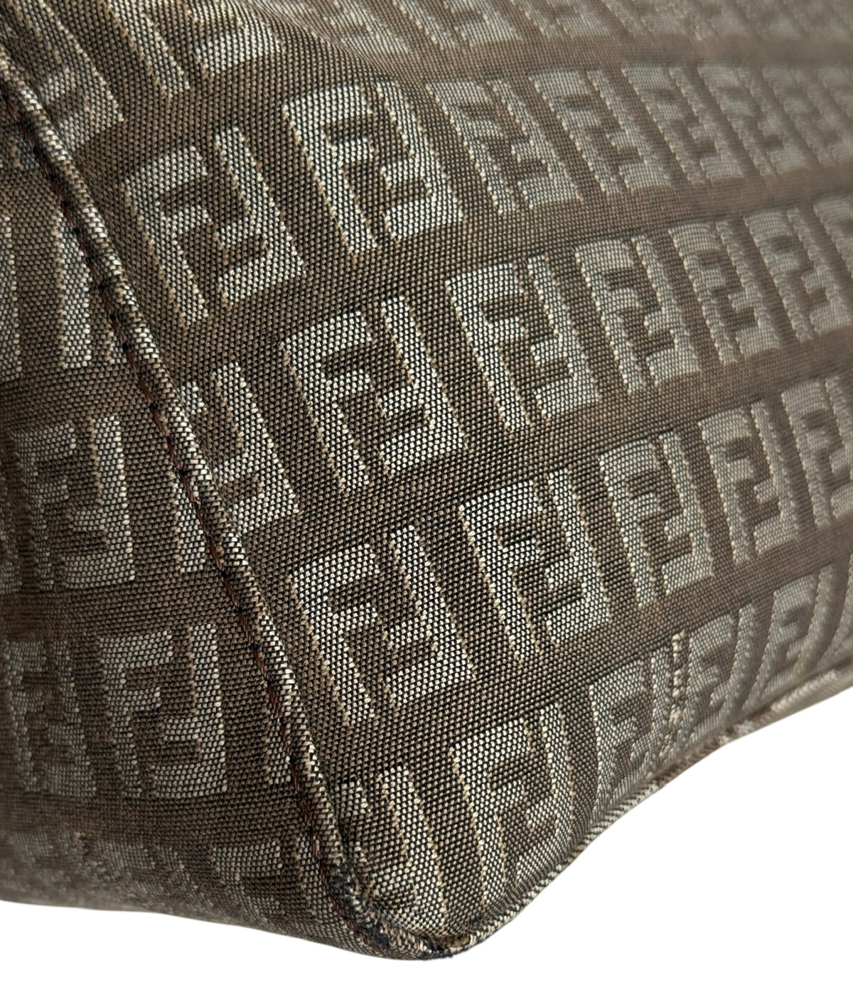 Fendi Vintage Light Brown Zucchino Zucca Monogram Rectangular Shoulder Pochette Bag
