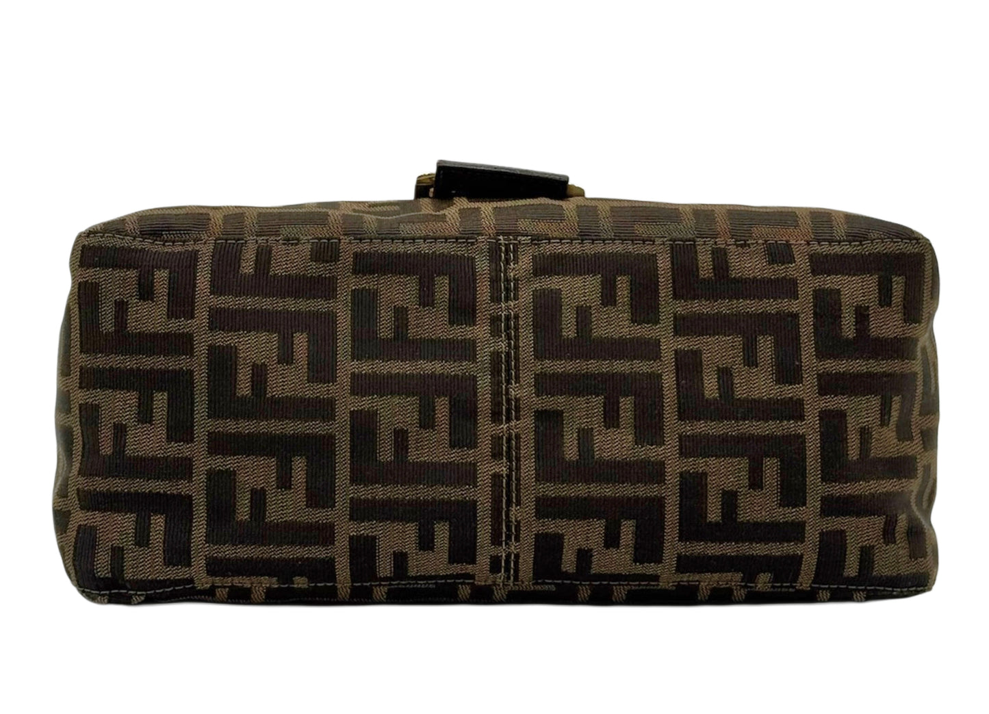 Fendi Vintage Brown Zucca Monogram Classic Mamma Baguette Shoulder Bag