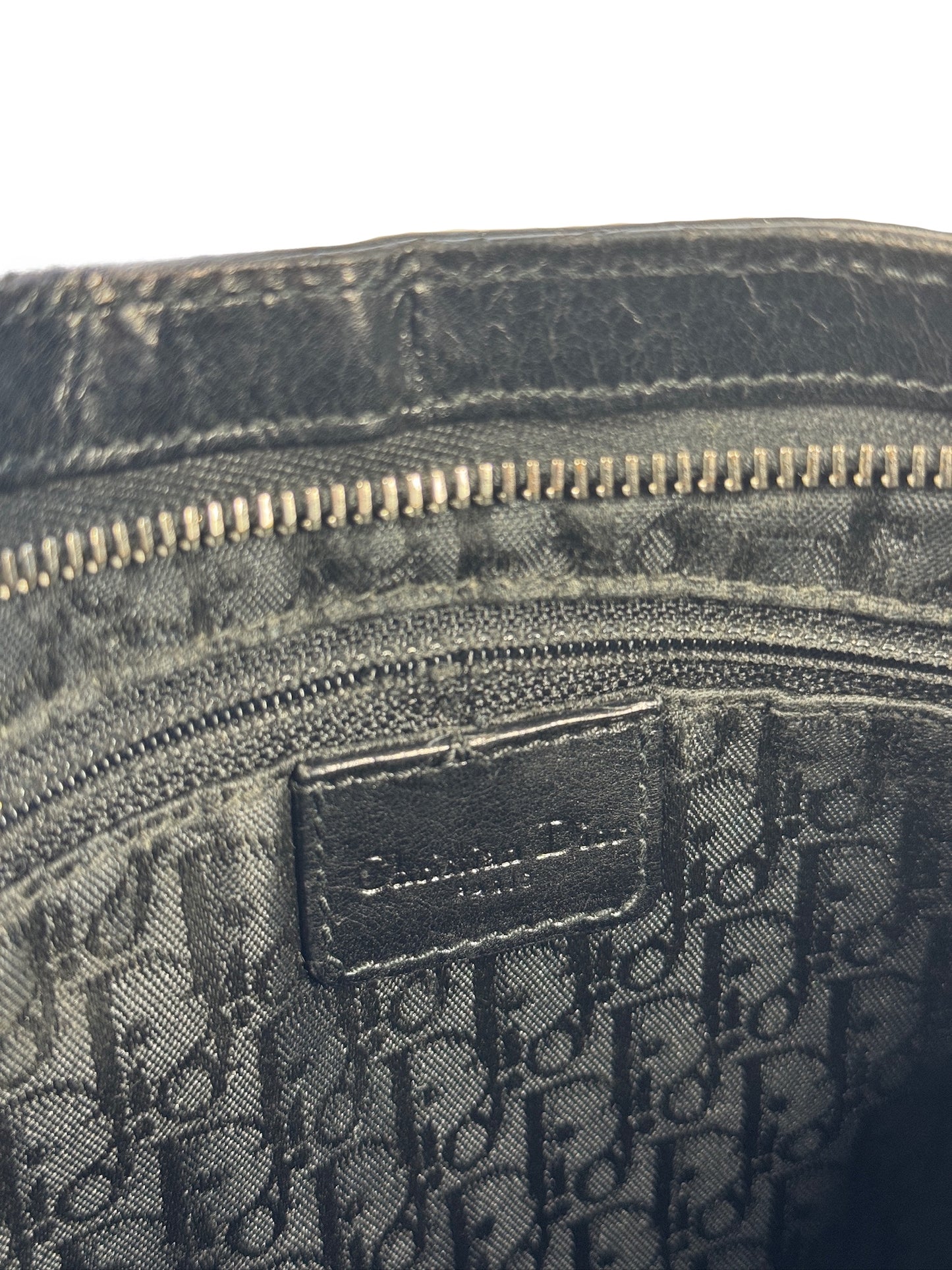 Dior Vintage 2004 Black Leather & Nylon Corset Ballet Ballerina Shoulder Bag
