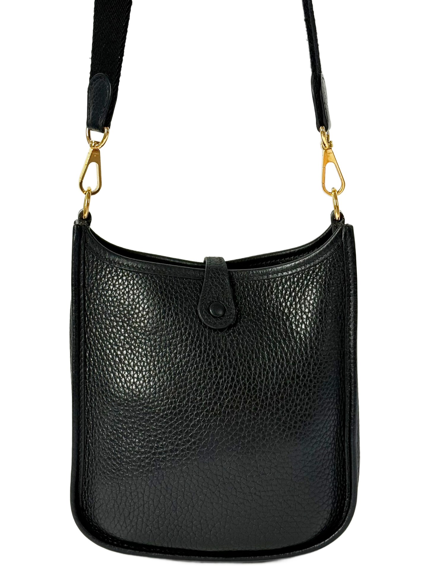 Hermes 2020 Y Stamp Black Clemence Leather Evelyne TPM Mini