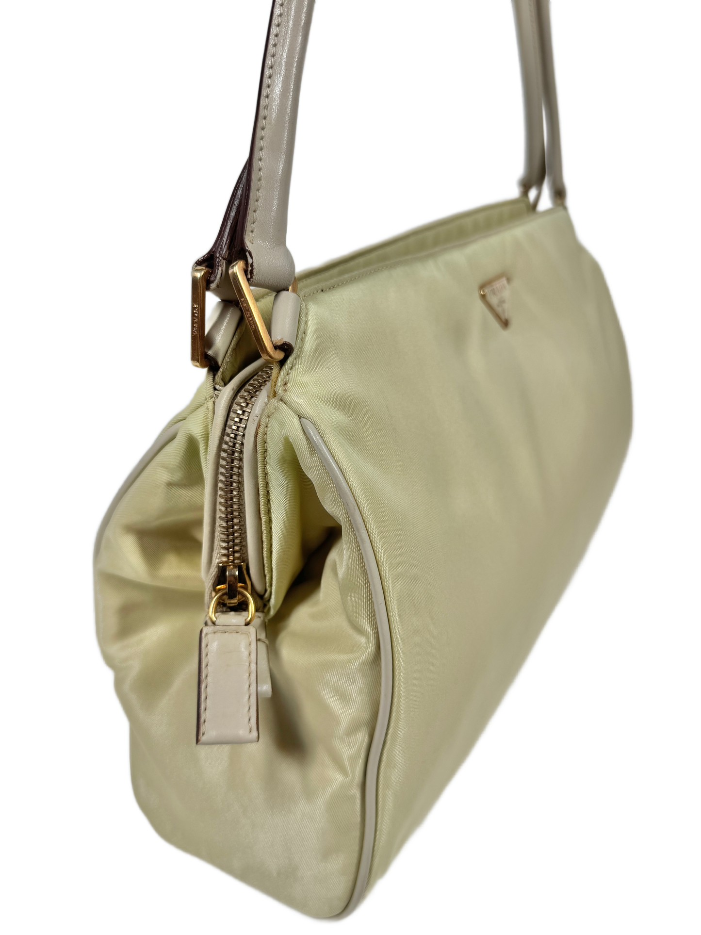 Prada Vintage Ivory Nylon Shoulder Bag