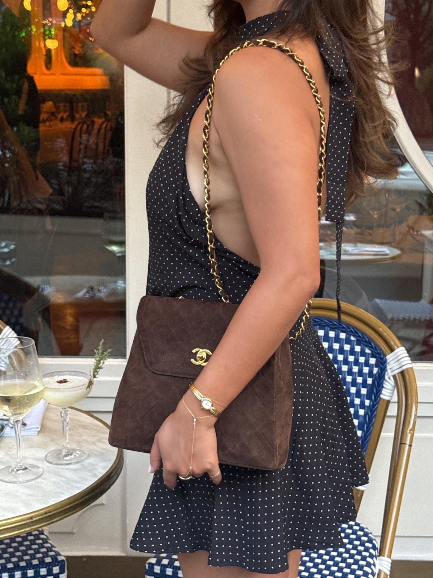 Chanel Vintage Late 80s Brown Suede Quilted Trapezoid Classic Flap Crossbody Shoulder Bag
