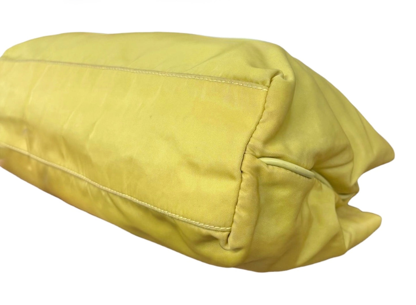 Prada Vintage Neon Yellow Tessuto Nylon East West Shoulder Bag