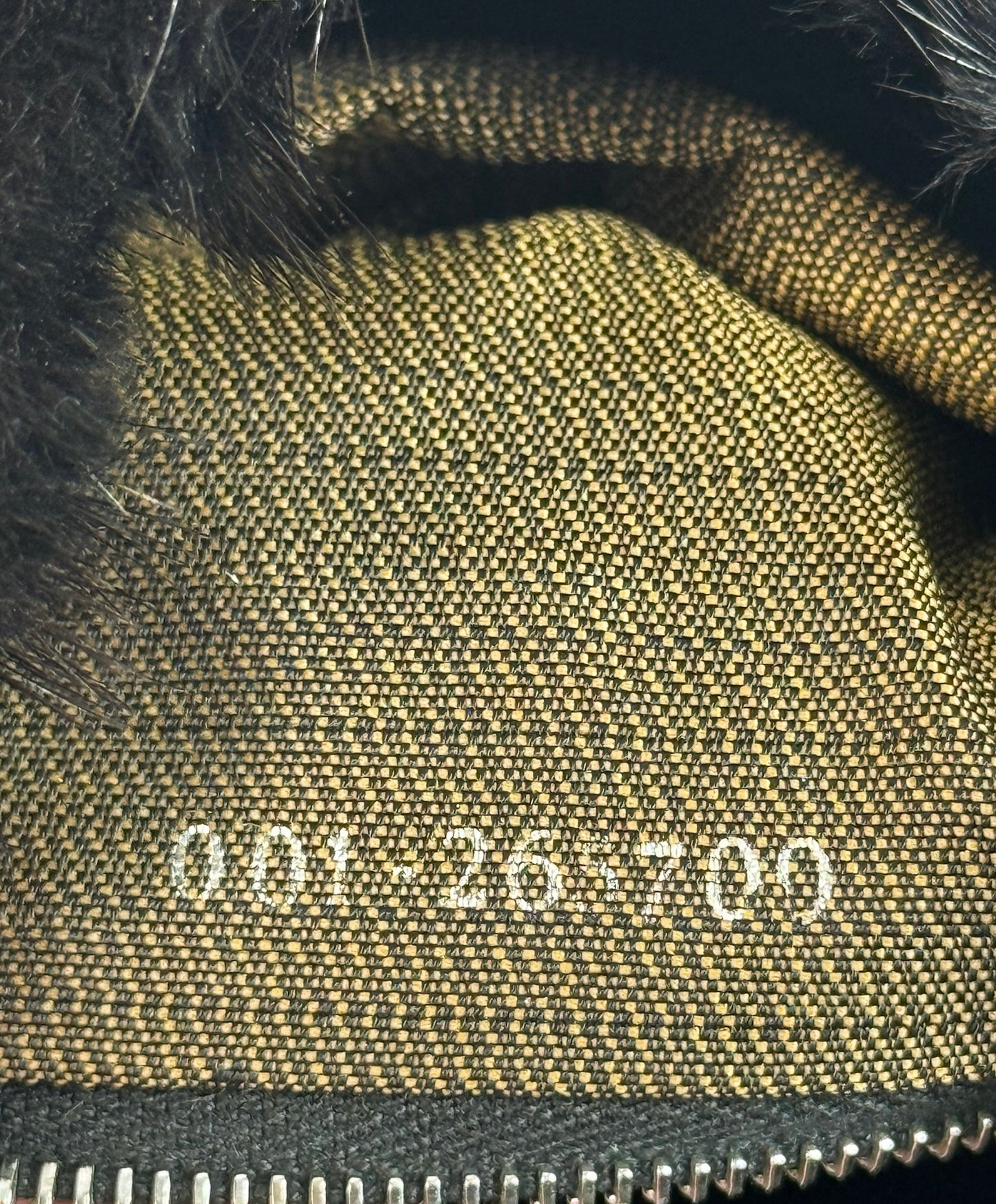 Fendi Vintage Black Zucca Mink Fur Crystal Logo Lizard Trim Shoulder Hobo Mini Baguette Bag