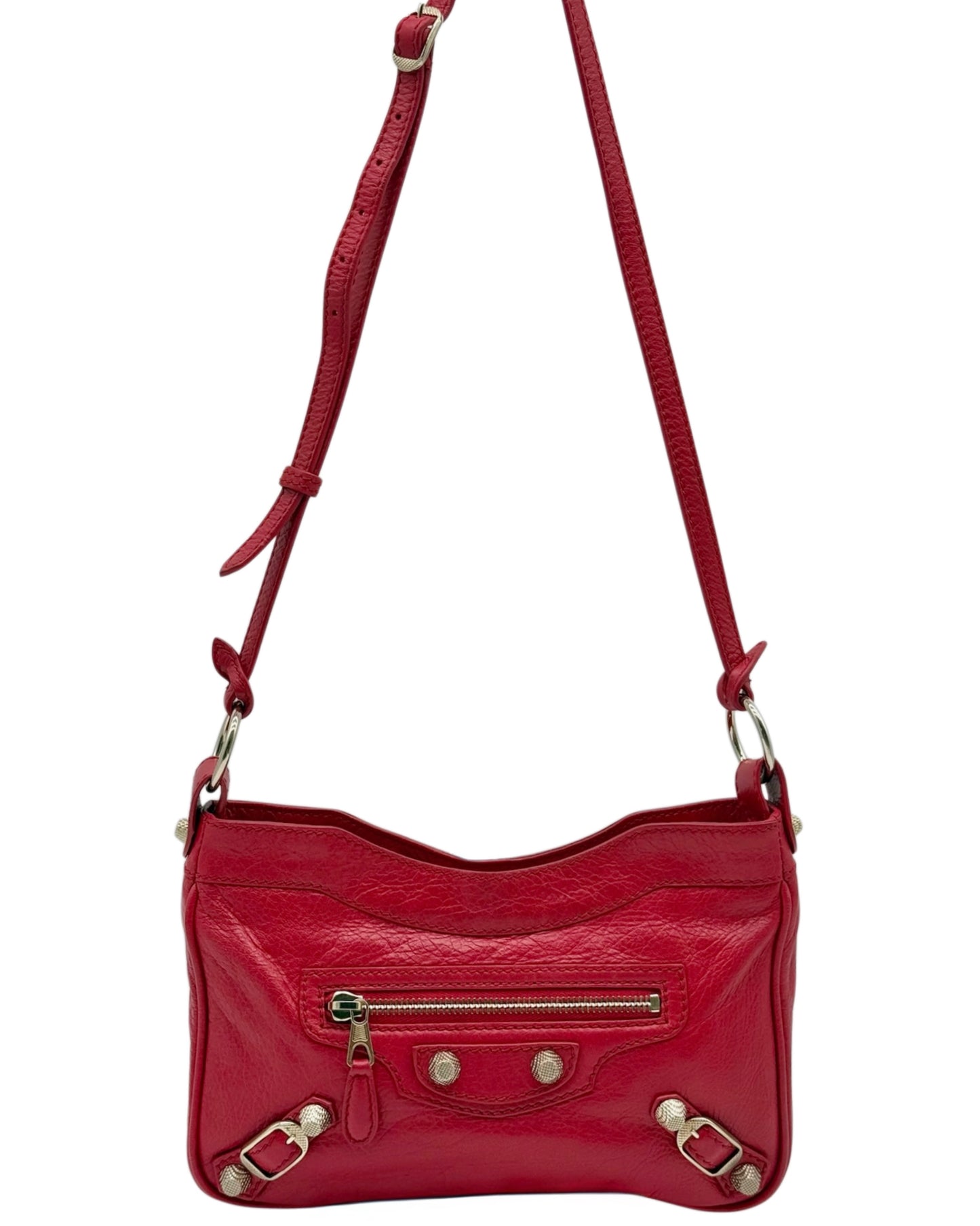 Balenciaga 2013 Red Leather Giant 12 Hip Crossbody Shoulder Bag