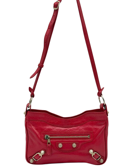 Balenciaga 2013 Red Leather Giant 12 Hip Crossbody Shoulder Bag