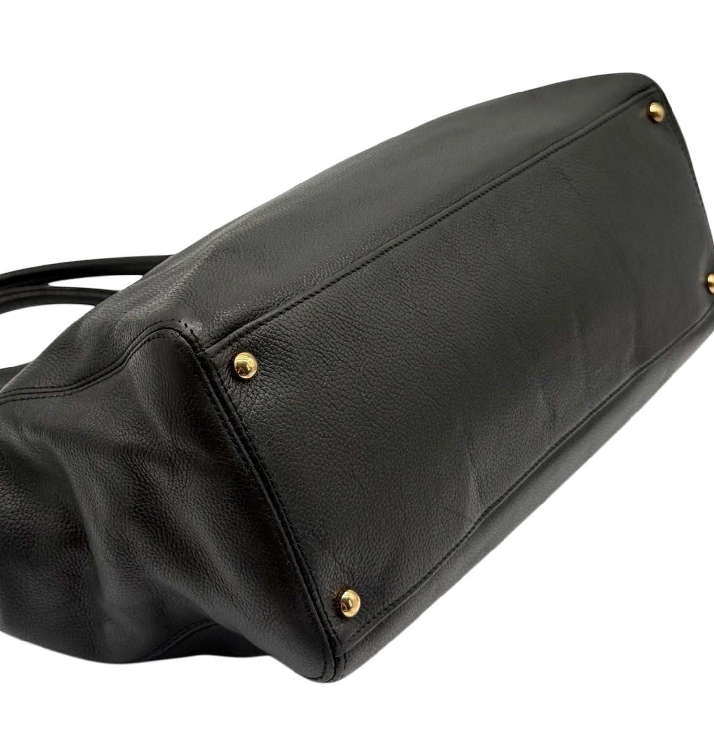 Chanel Vintage 00s Black Deerskin Medium Cerf Executive Tote with 24K GPHW