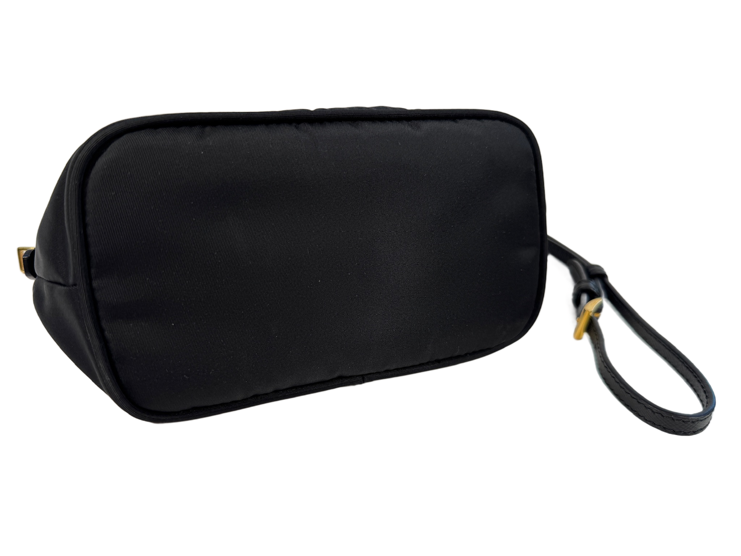 Prada Vintage Black Nylon Half Moon Small Wristlet