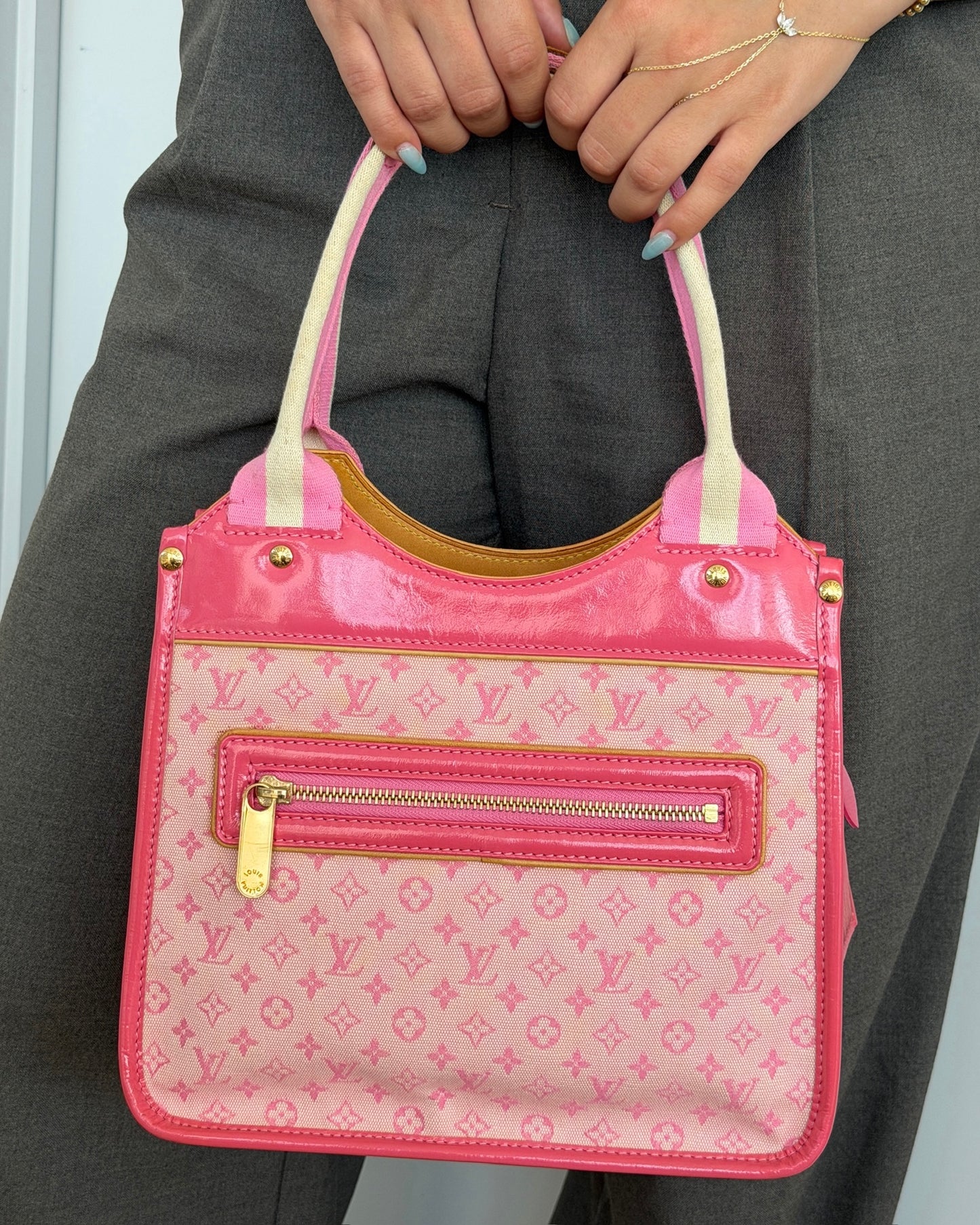 Louis Vuitton Vintage 2004 Pink Mini Lin Monogram Kathleen Shoulder Bag