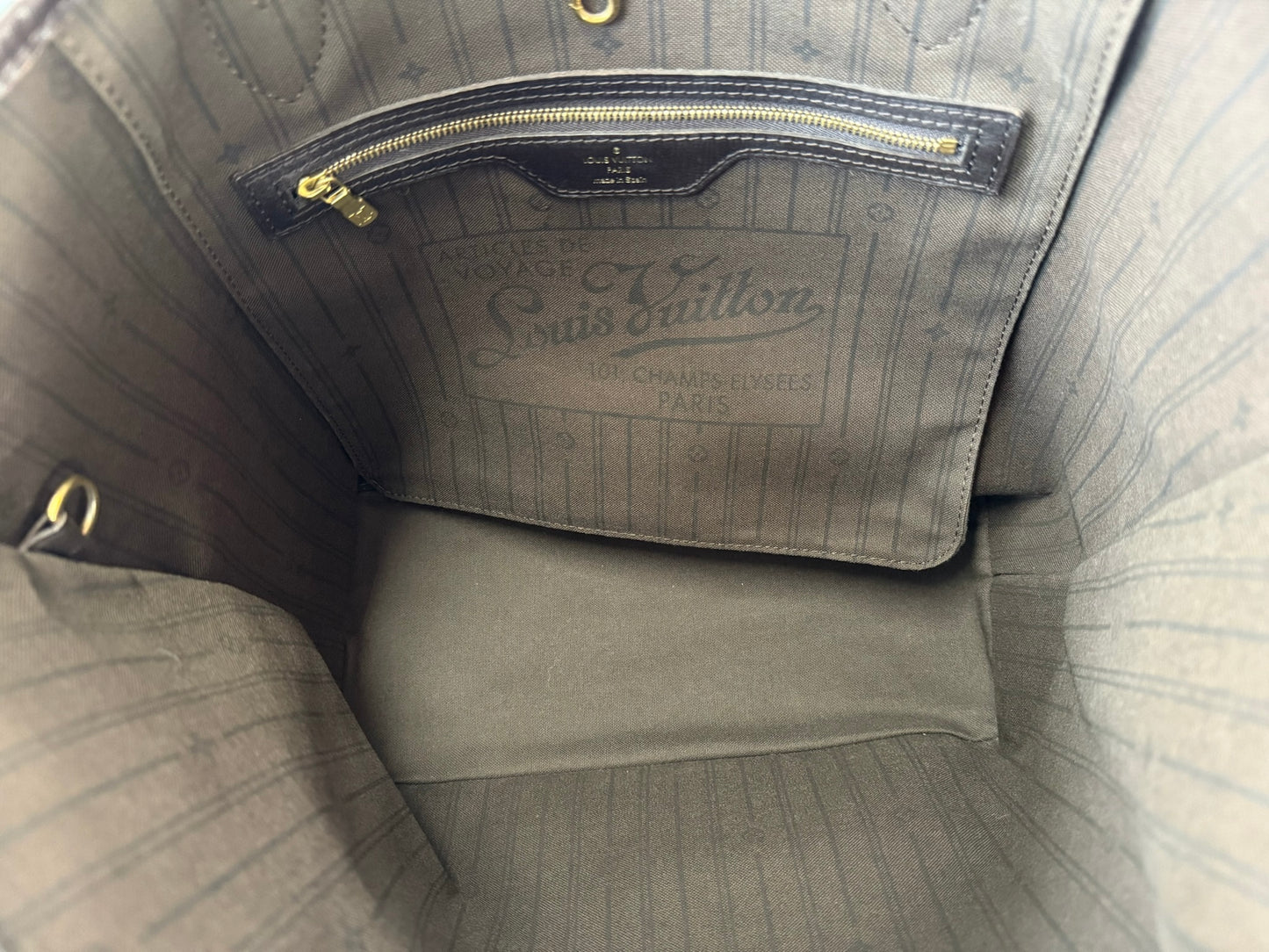 Louis Vuitton 2012 Brown Mini Lin Monogram Canvas Neverfull MM