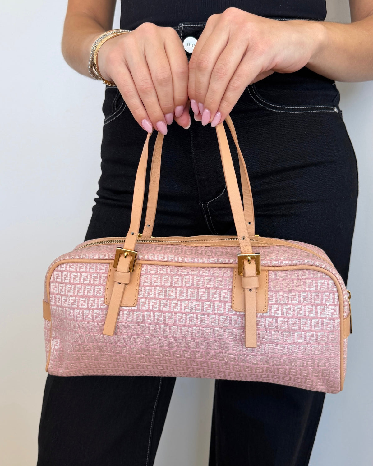 Fendi Vintage Pink Small Zucchino Zucca Monogram East West Bag