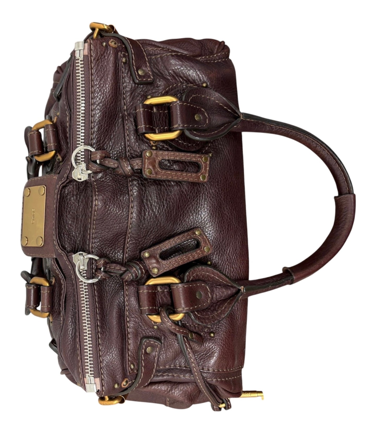 Chloe Vintage Chocolate Brown Calfskin Medium Paddington Shoulder Bag