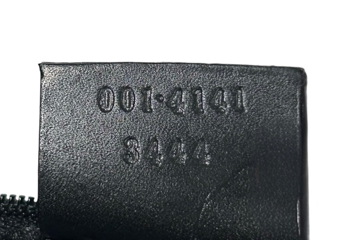 Gucci Vintage Black Canvas Leather Trim G Logo Buckle Shoulder Bag