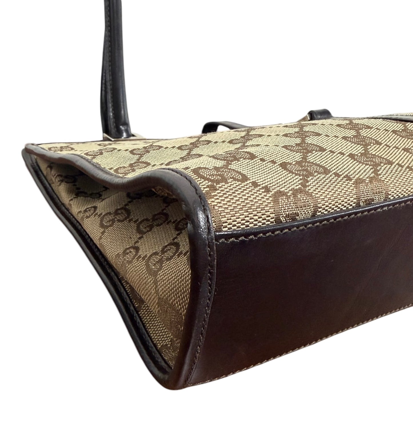 Gucci Vintage Brown GG Monogram Square Style Jackie Shoulder Bag