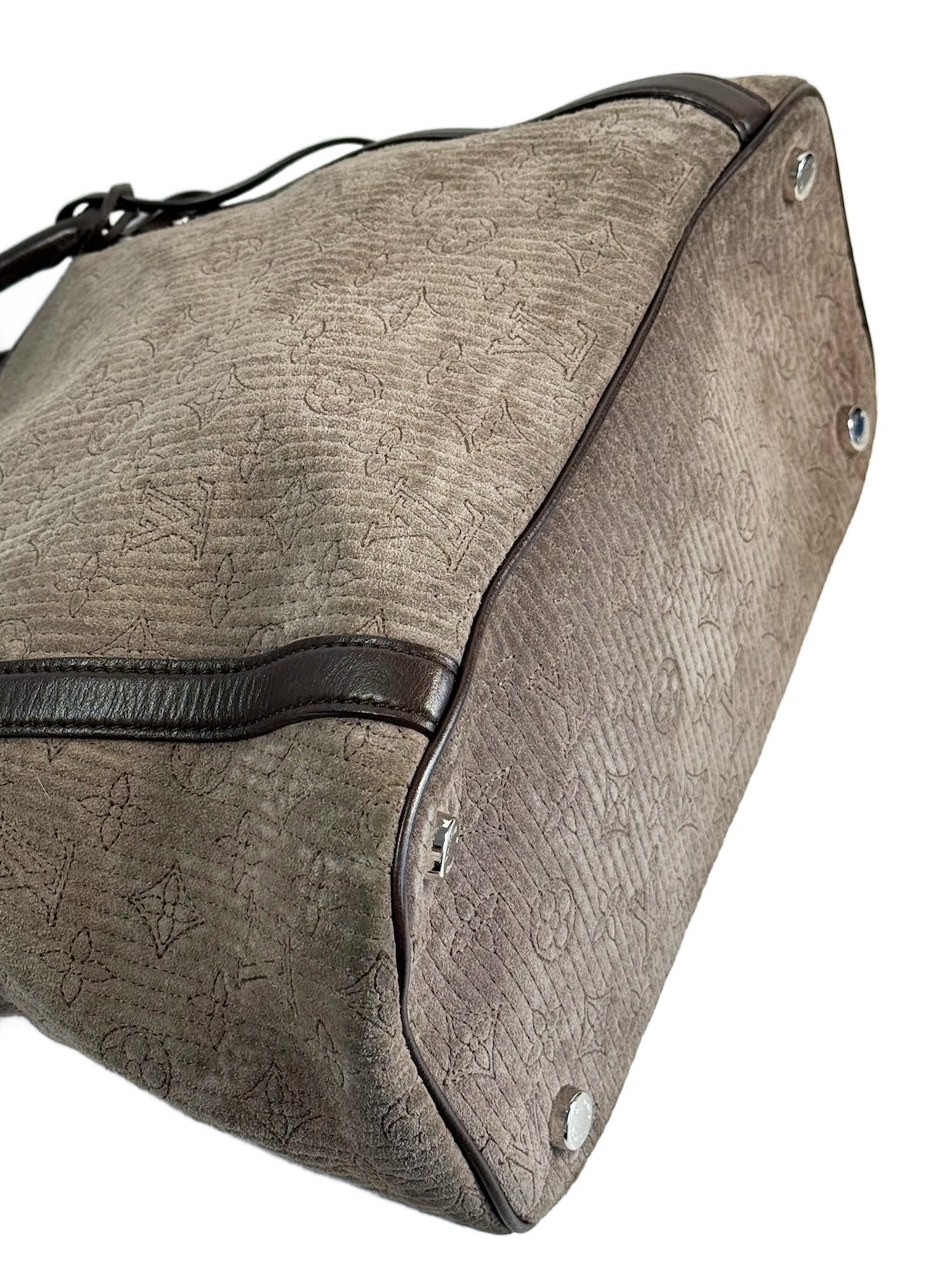Louis Vuitton 2011 Light Brown Suede Monogram Antheia PM Hobo Bag
