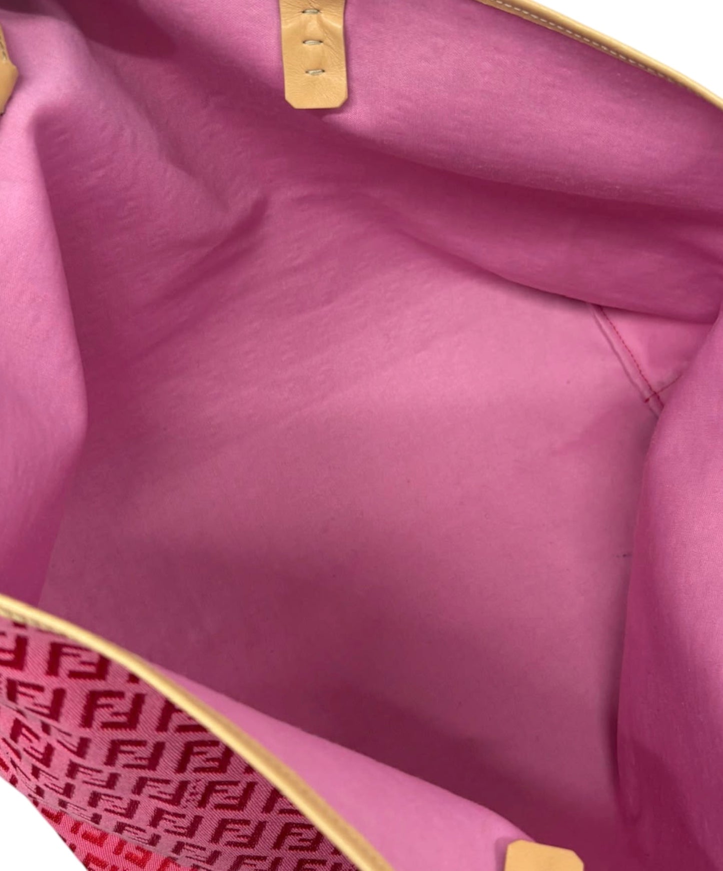 Fendi Vintage Hot Pink & Red Zucchino Zucca Monogram Large Tote Bag with Pouch
