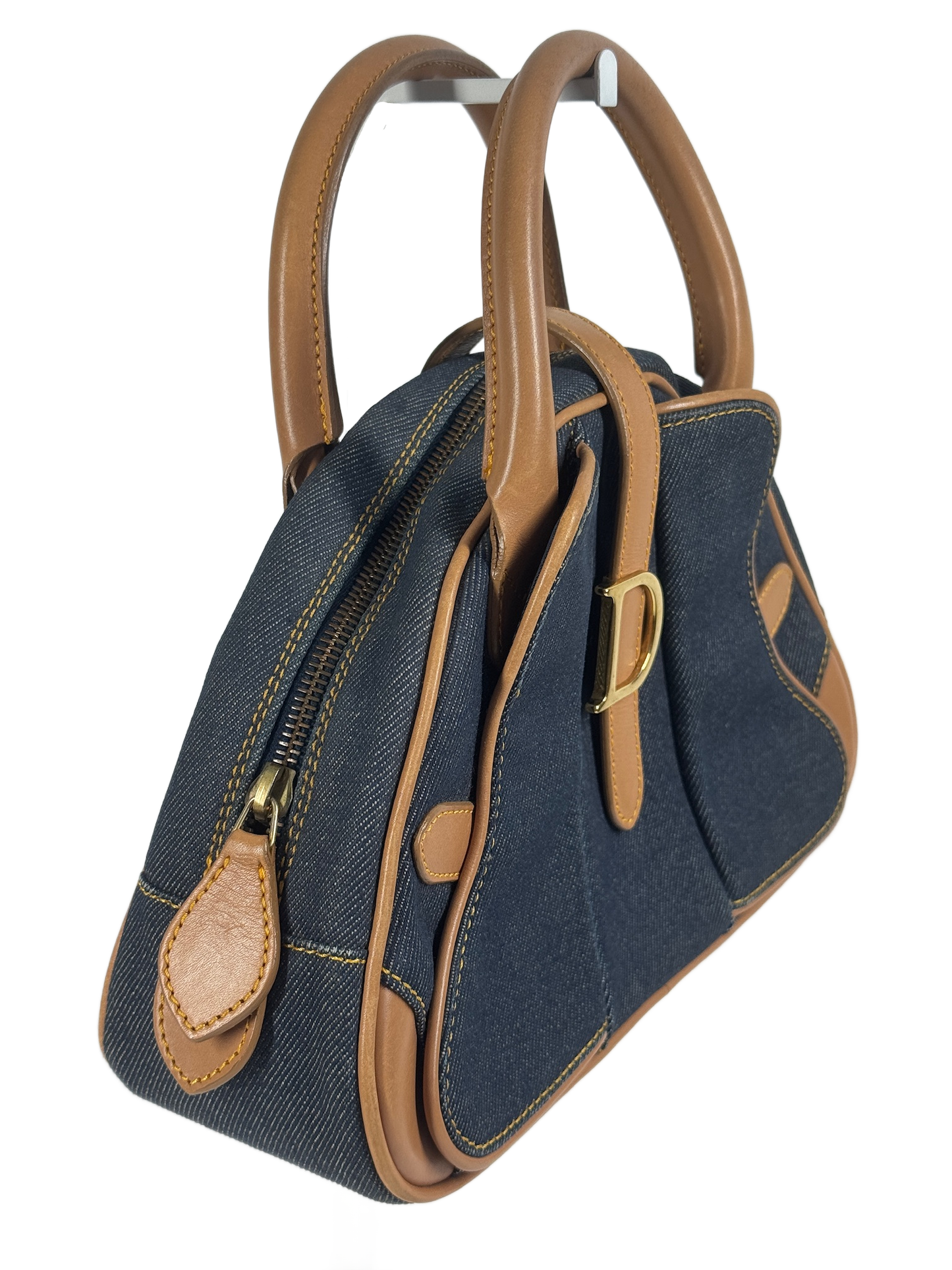 Dior Vintage Blue Denim Top Handle Bag