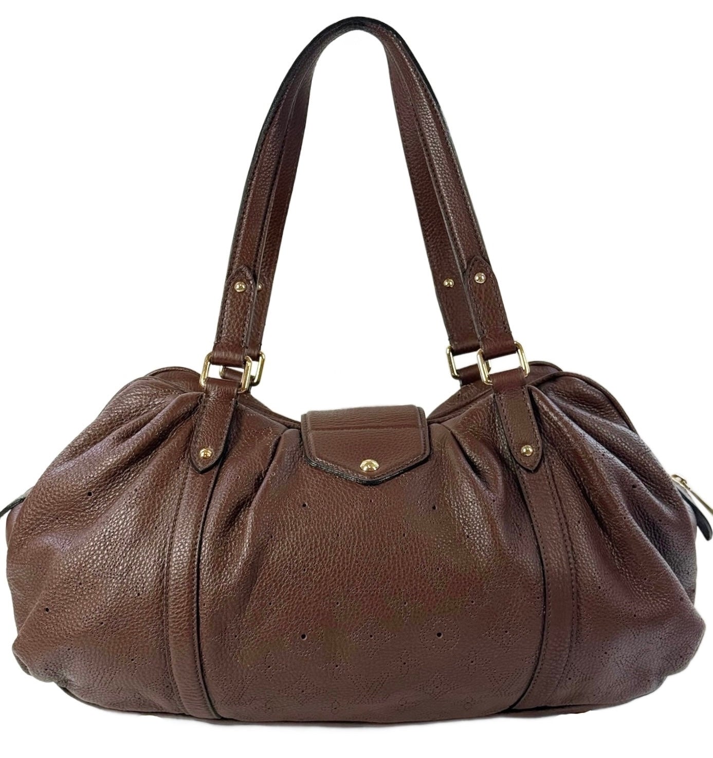 Louis Vuitton 2009 Chocolate Brown Mahina Monogram Leather Lunar GM Large Shoulder Bag