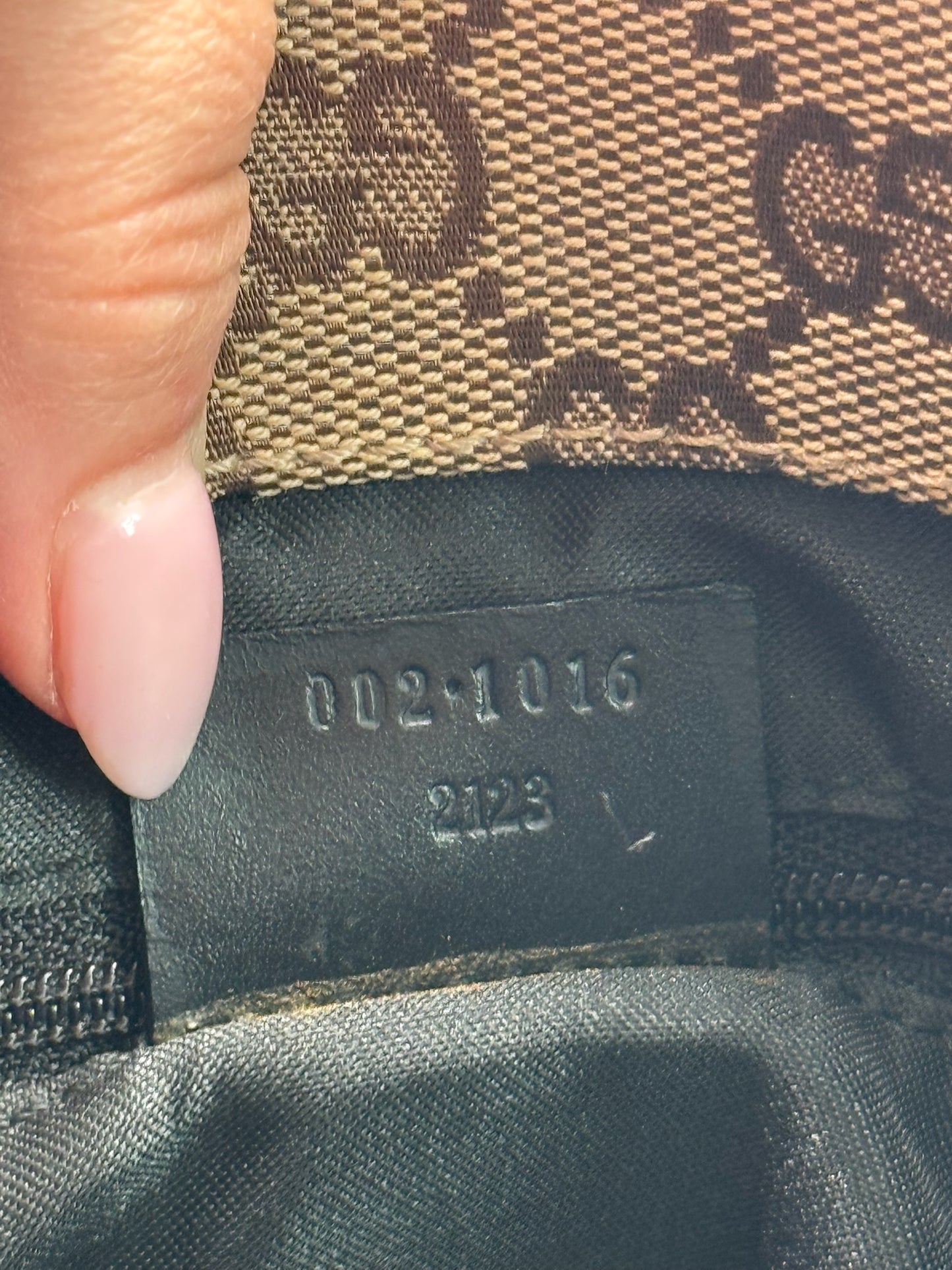 Gucci Vintage Brown GG Monogram Square Bamboo Top Handle Bag