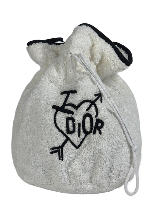 Dior Vintage 00s I <3 Dior Terrycloth Drawstring Bucket Bag