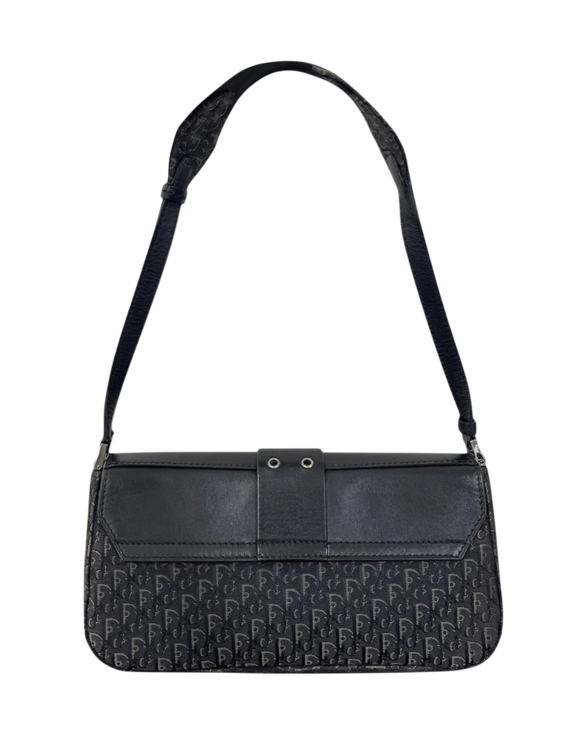 Dior Vintage 2003 Black Diorissimo Monogram Small Street Chic Columbus Shoulder Pochette Bag