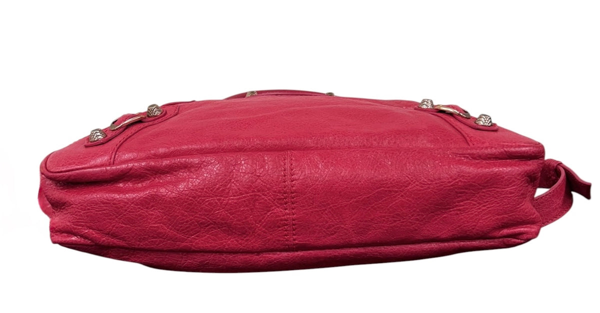 Balenciaga Vintage Red Leather Small Motocross Two-Way City Bag