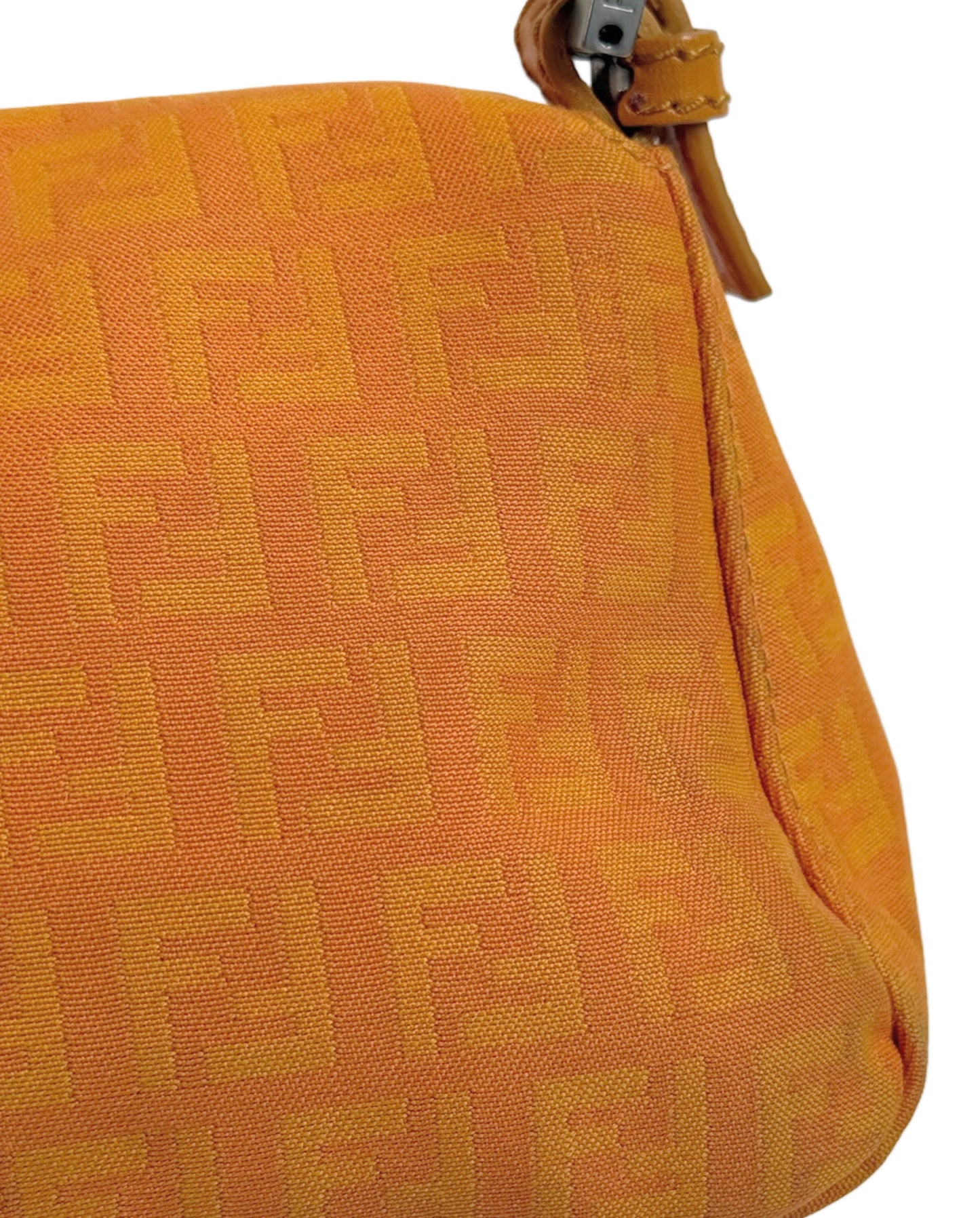 Fendi Vintage Orange Zucchino Zucca Monogram Mini Mamma Shoulder Baguette Bag
