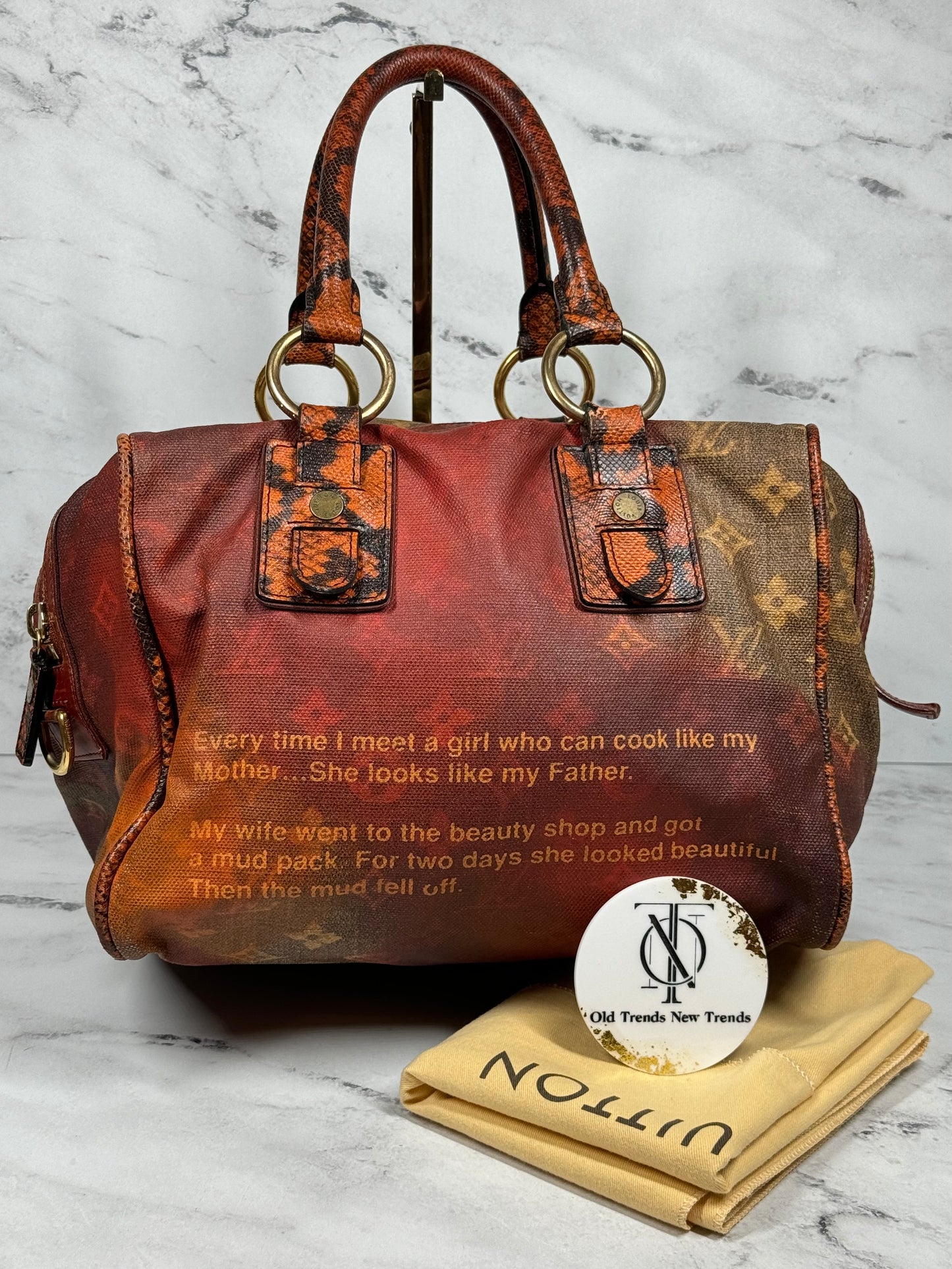 Louis Vuitton x Richard Prince 2008 Monogram Snakeskin Mancrazy Jokes Bag