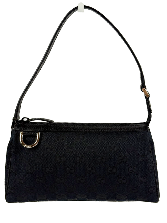 Gucci Vintage Black GG Monogram Abbey Pochette