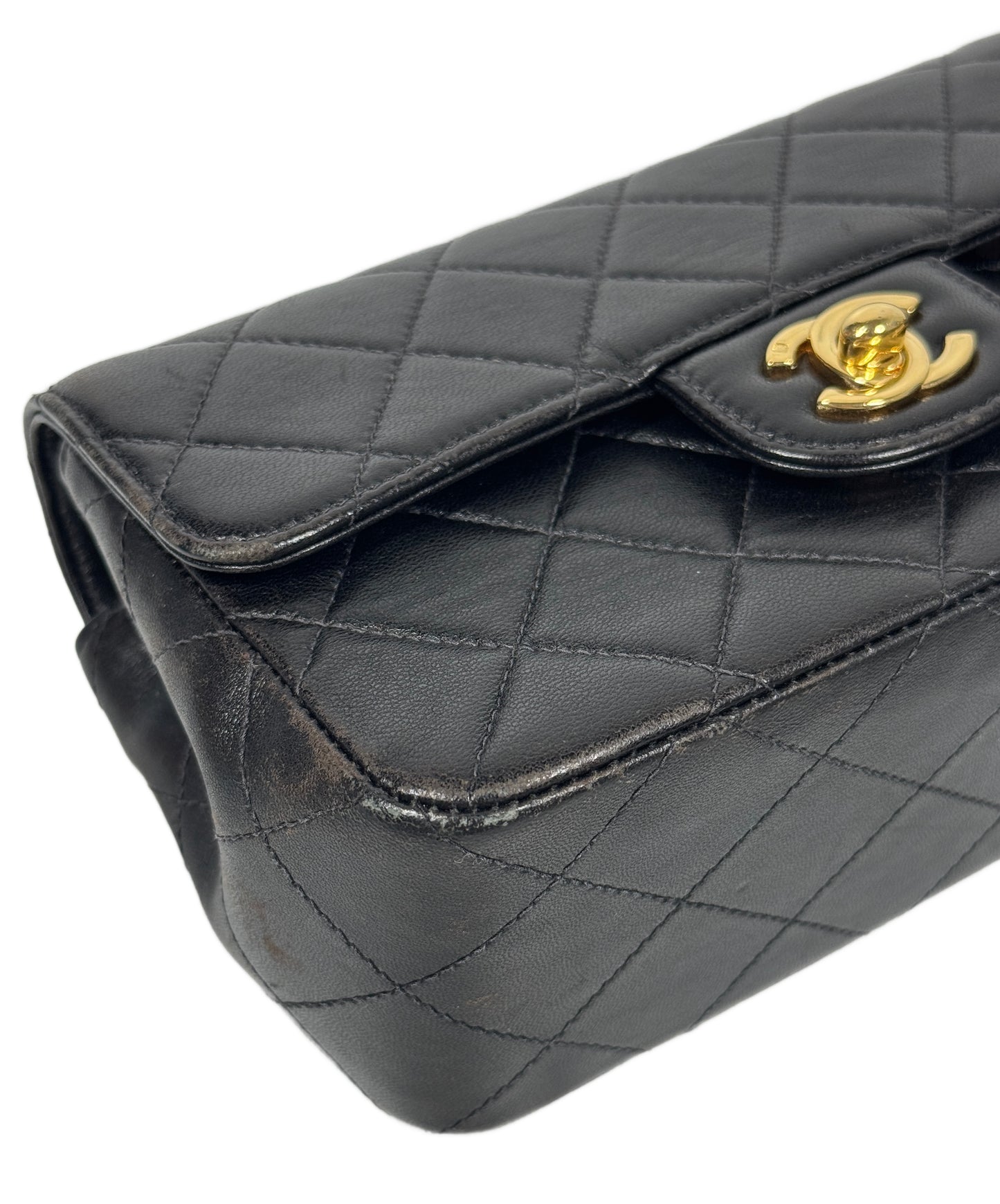 Chanel Vintage 00s Black Quilted Lambskin Classic Mini Rectangular Flap Bag