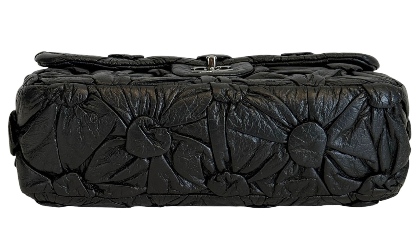 Chanel F/W 2015 Black Lemaire Puffed Draped Lambskin Large Classic Flap Bag