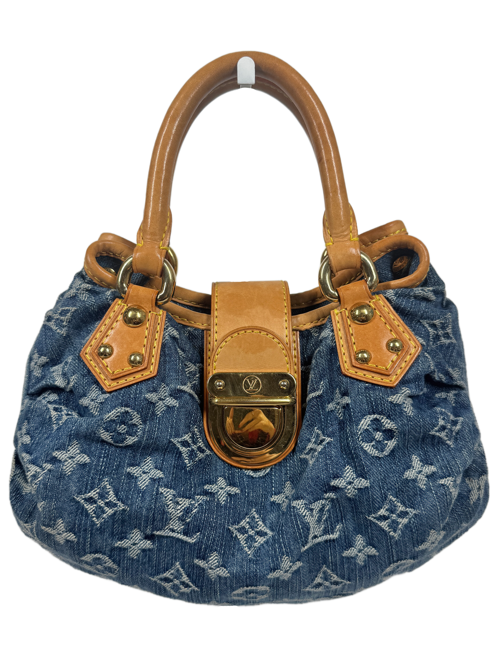 Louis Vuitton Vintage 2005 Blue Denim Monogram Mini Small Pleaty Bag