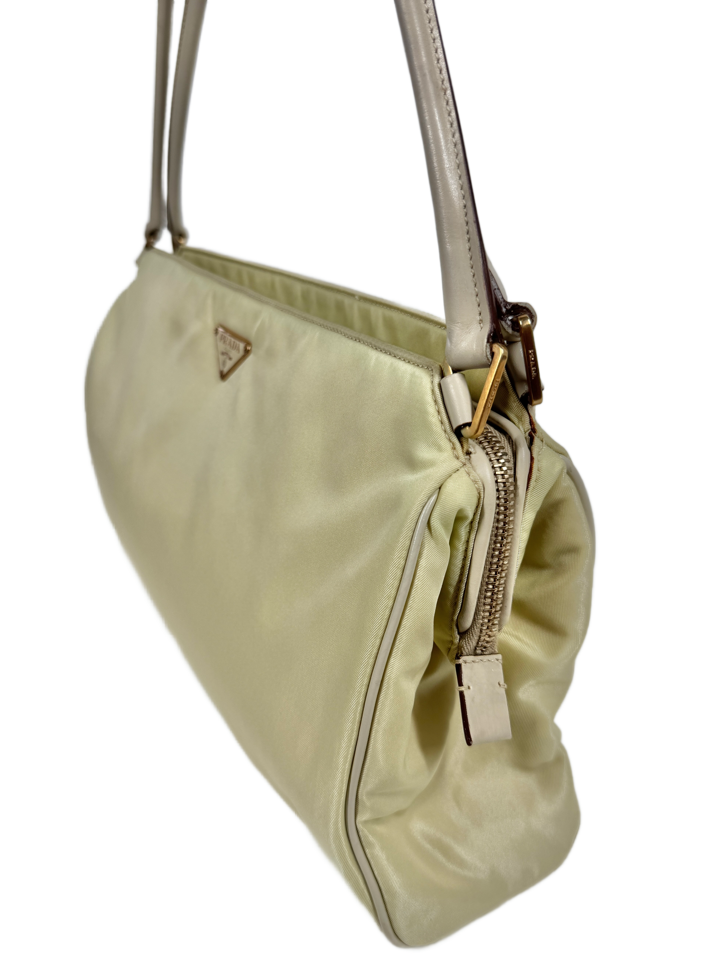 Prada Vintage Ivory Nylon Shoulder Bag