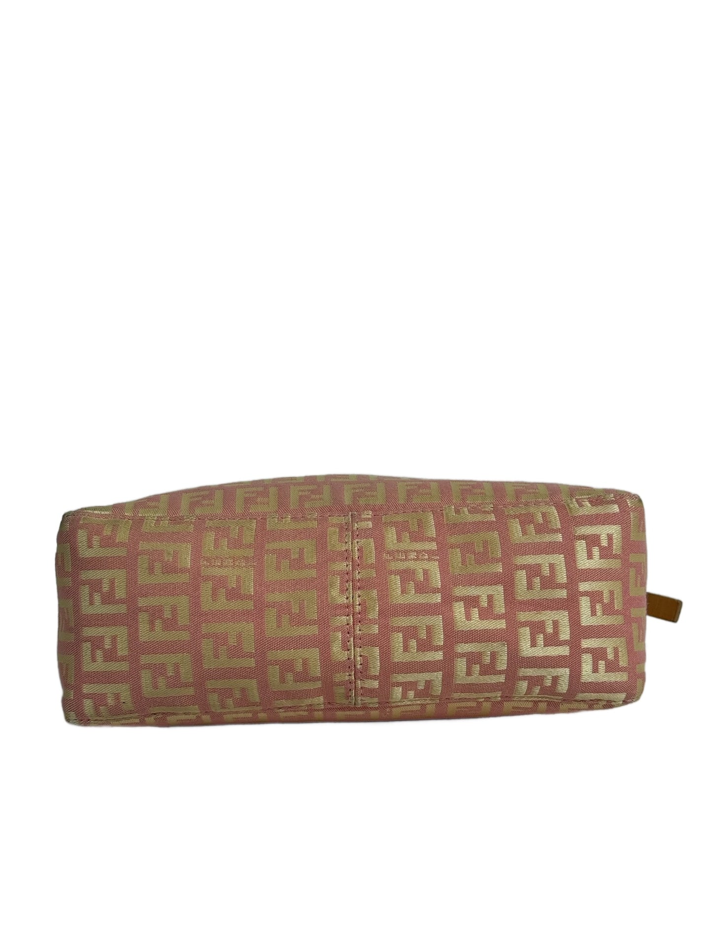 Fendi Vintage Pink & Yellow Zucca Monogram Medium Pochette