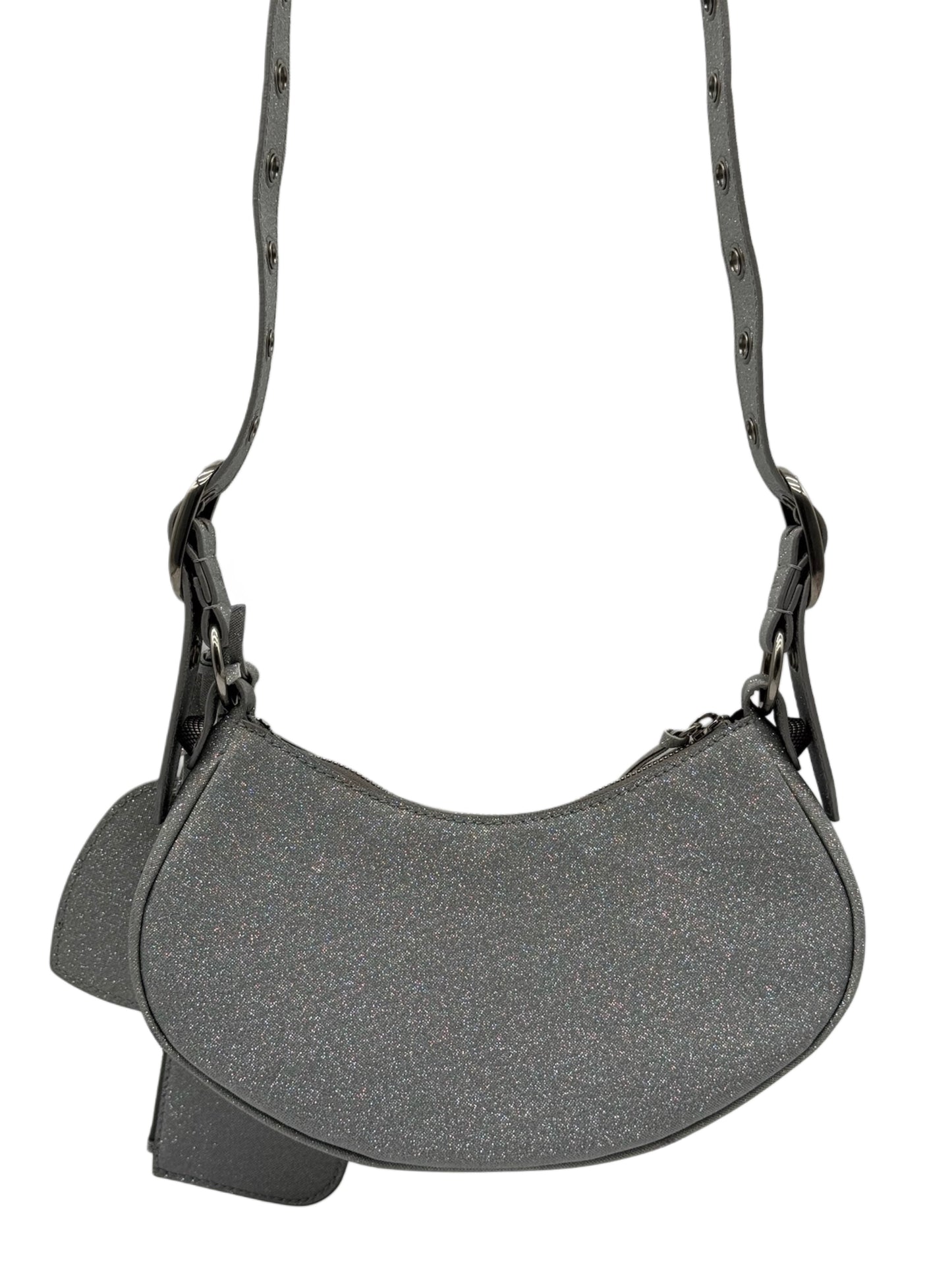 Balenciaga Silver Glitter Le Cagole XS Shoulder Bag