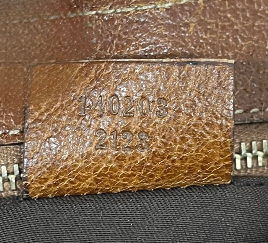 Gucci Vintage Brown GG Monogram Small Bucket Bamboo Handle Shoulder Bag 