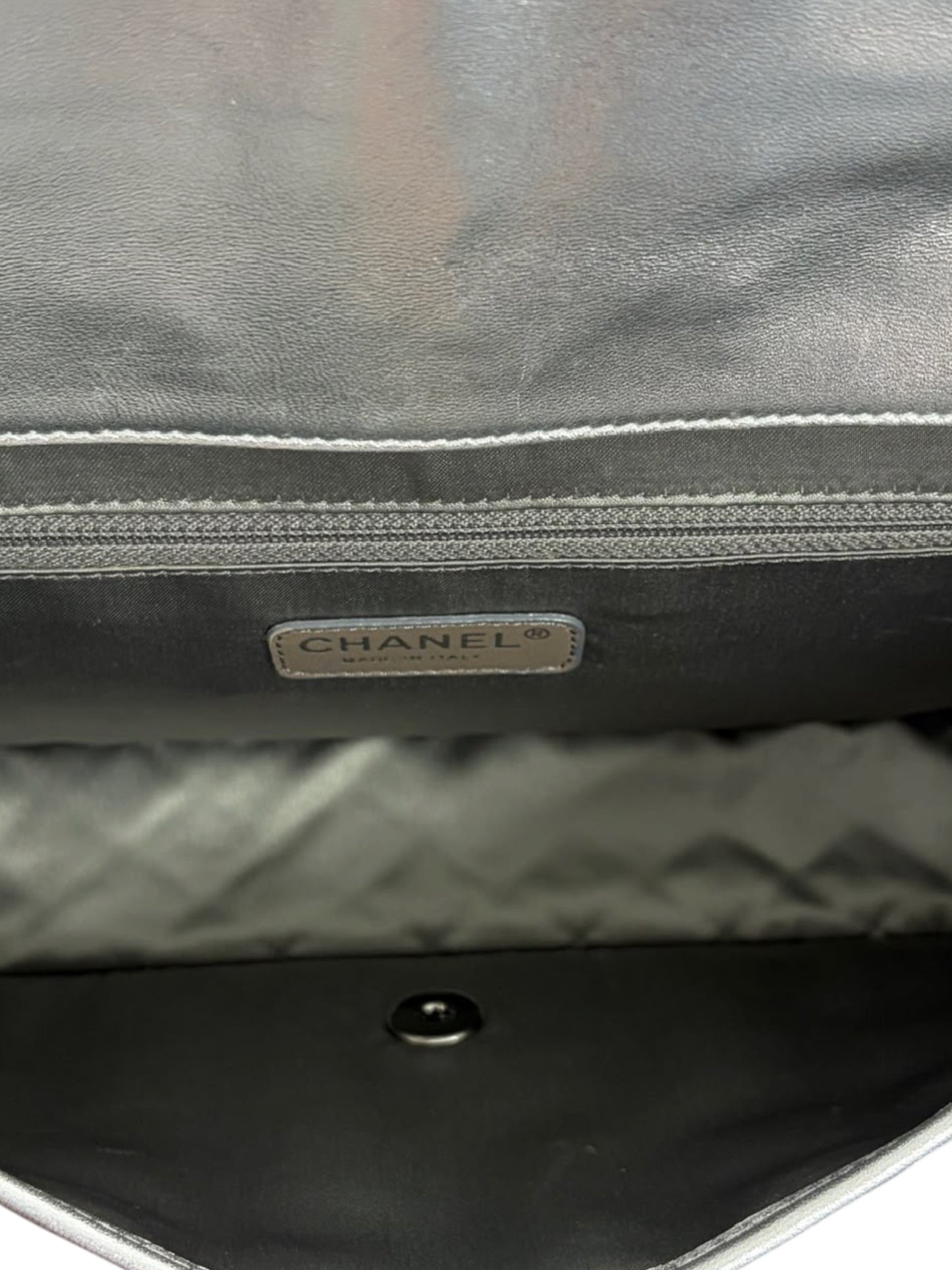 Chanel Vintage 2008 Cruise Collection Silver Ice Cube Large Classic Single Flap Bag
