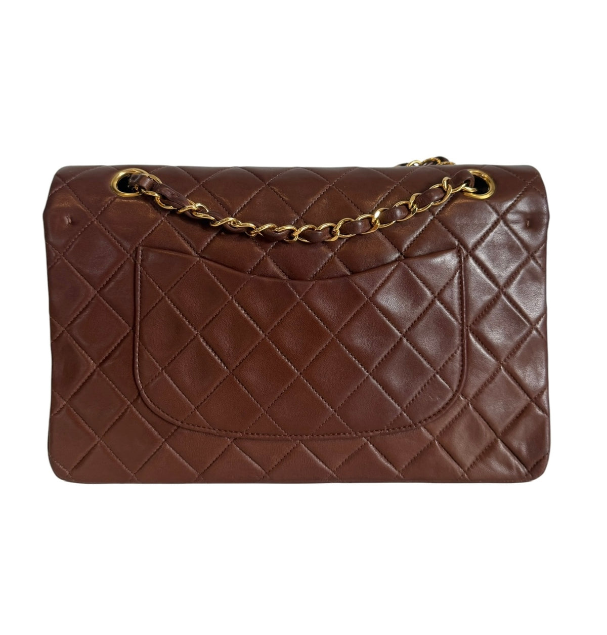 Chanel Vintage Early 90s Chocolate Brown Quilted Lambskin Medium Classic Double  Flap Bag with 24K GPHW
