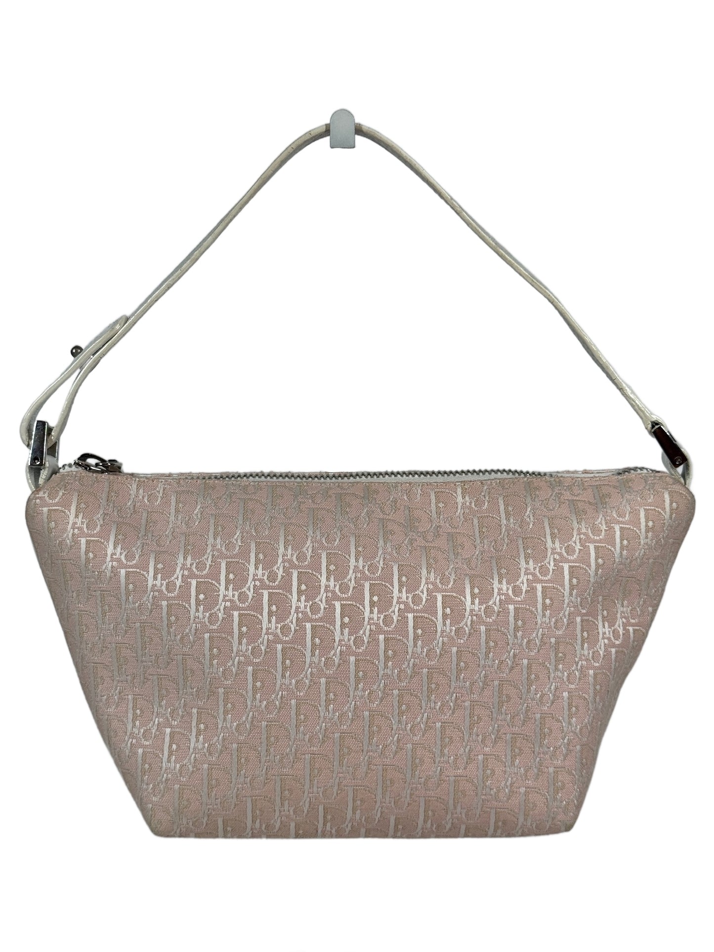 Dior Vintage 2004 Baby Pink Diorissimo Monogram Canvas Top Handle Pochette Bag