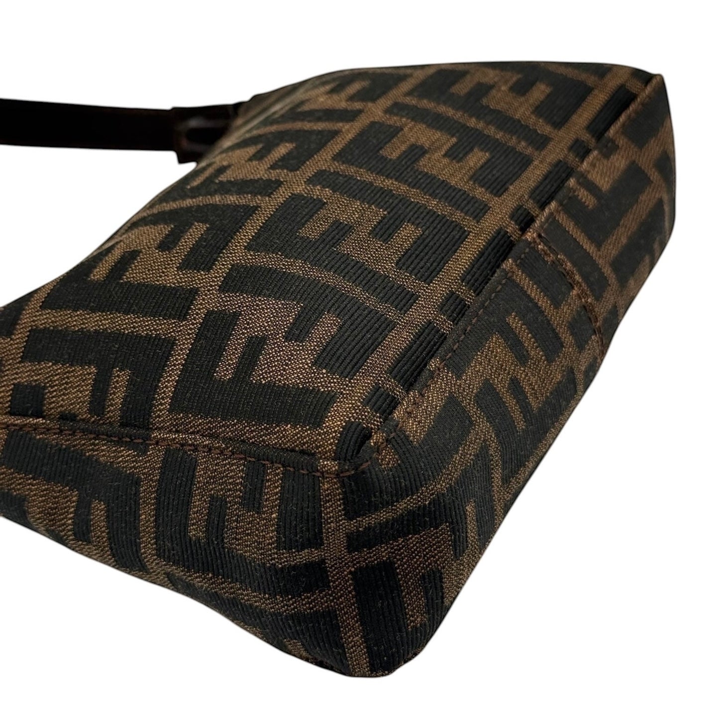 Fendi Vintage Brown Zucca Monogram Mini Square Pochette Bag