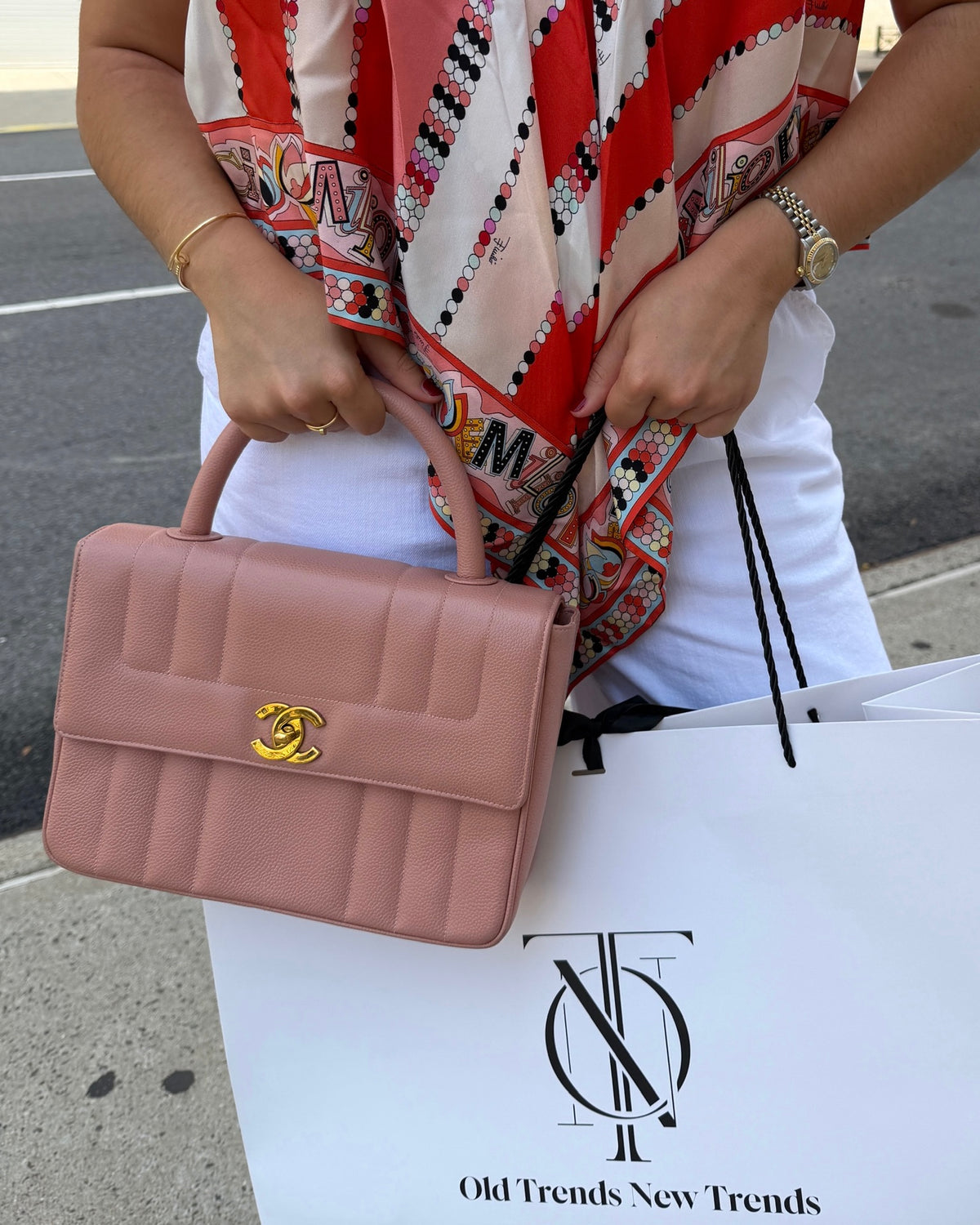 Chanel Vintage 1994 Sakura Pink Caviar Leather Vertical Quilted Medium Kelly Top Handle Flap Bag with 24K GPHW
