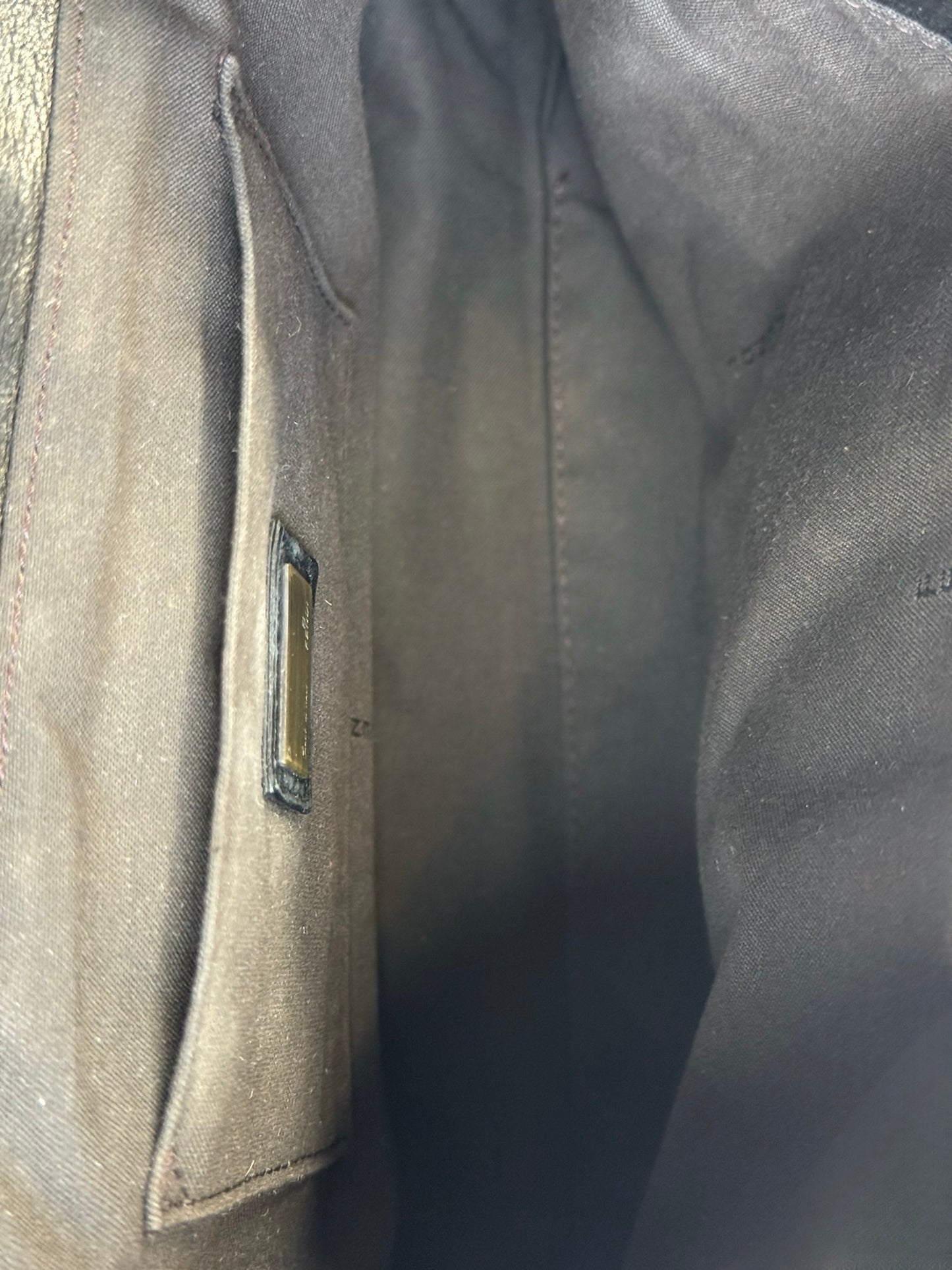 Fendi Vintage Brown Leopard Print Pony Hair Black Patent Leather Logo Buckle Shoulder Bag