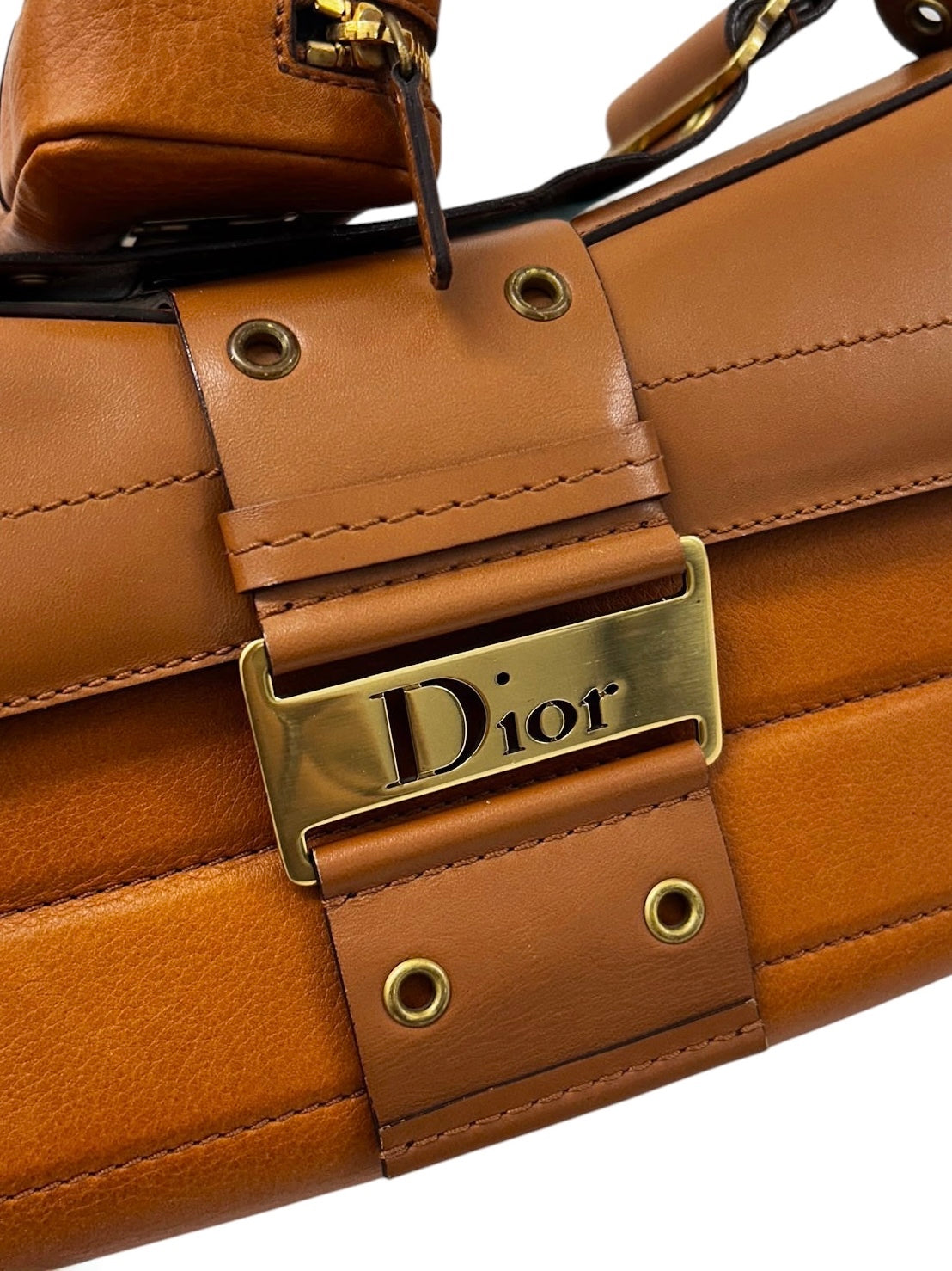 Dior Vintage 2002 Light Brown Calfskin Street Chic Columbus Shoulder Bag with Pouches