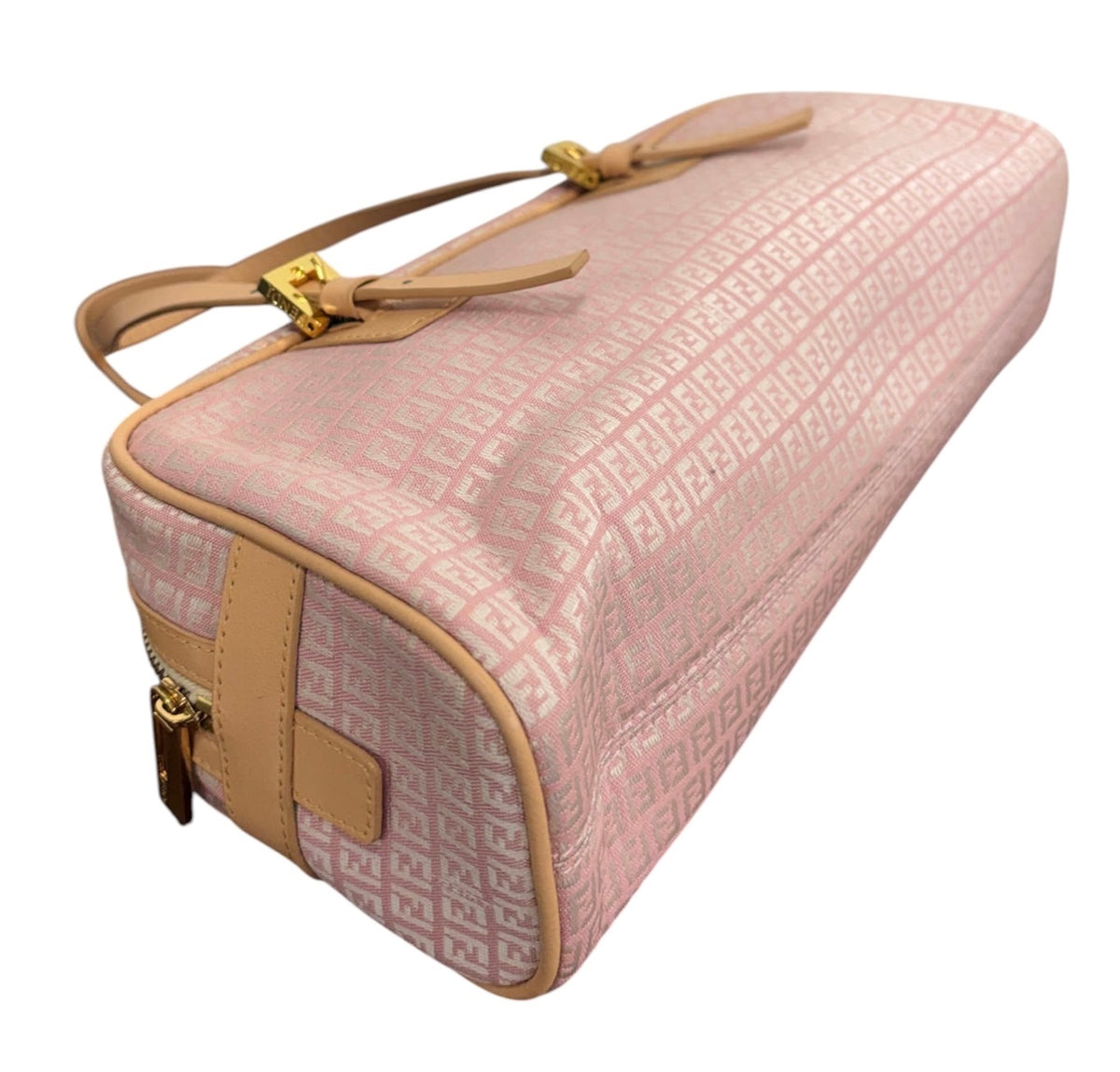 Fendi Vintage Pink Small Zucchino Zucca Monogram East West Bag