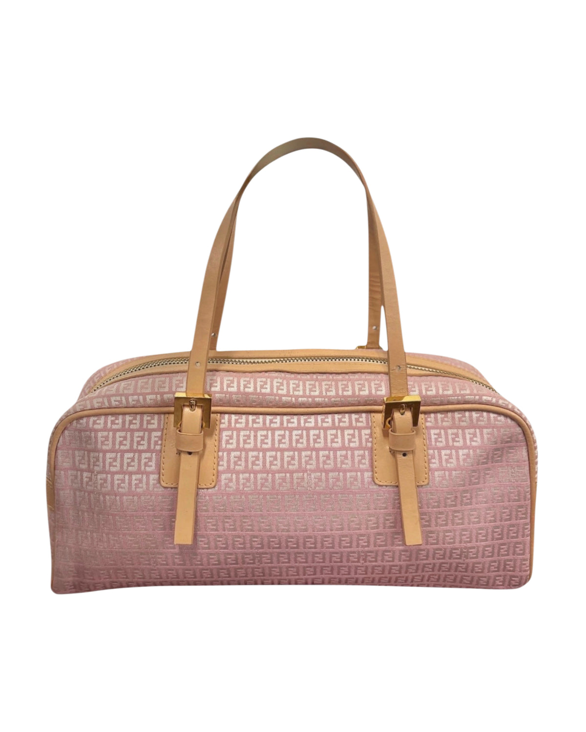 Fendi Vintage Pink Small Zucchino Zucca Monogram East West Bag