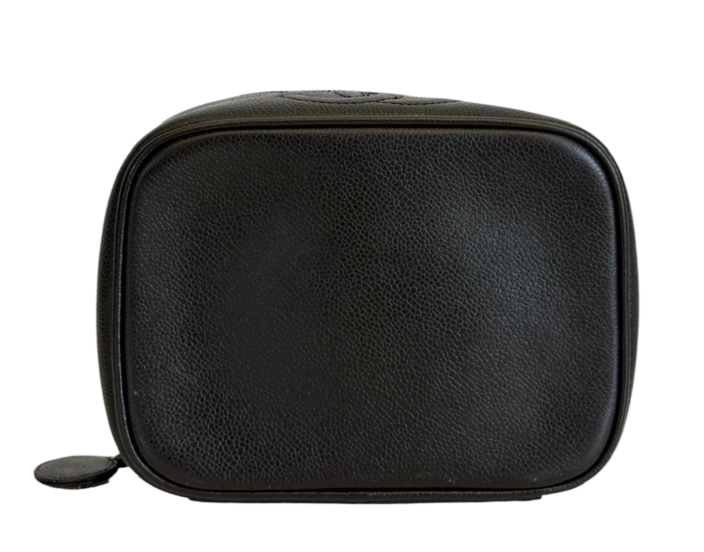 Chanel Vintage 90s Black Caviar Timeless CC Vanity Travel Makeup Case