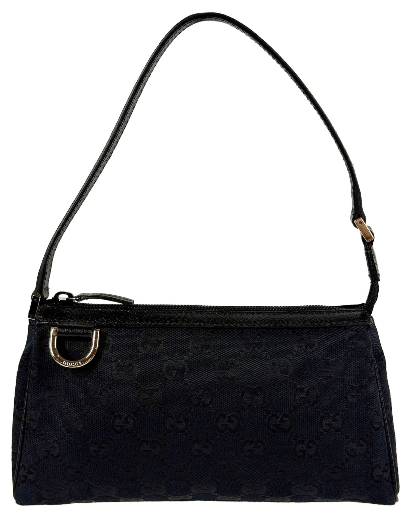 Gucci Vintage Black GG Monogram Abbey Pochette