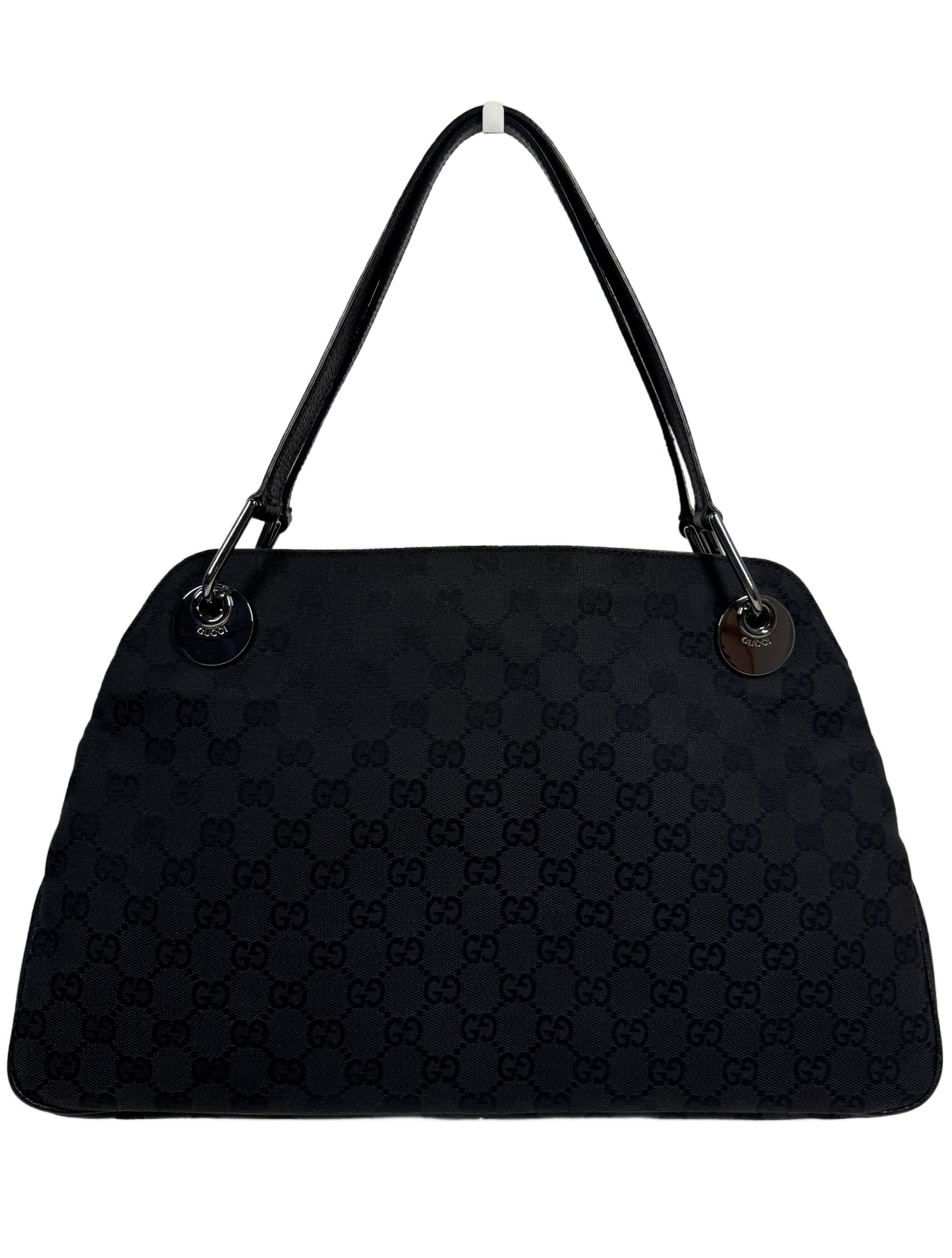 Gucci Vintage Black GG Monogram Canvas Medium Eclipse Shoulder Bag