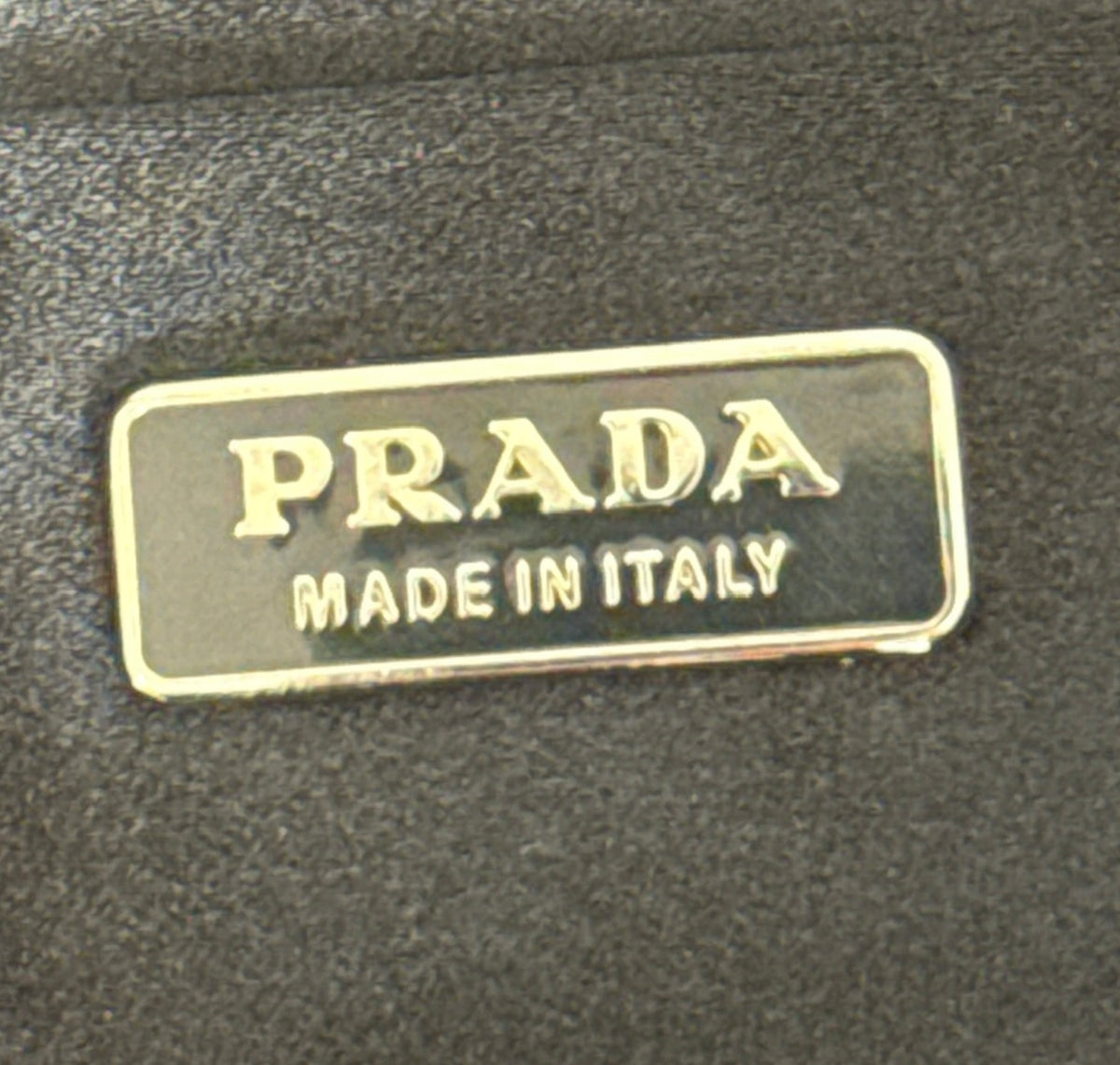 Prada Vintage Gray Canvas Scamosciato Grommet Top Handle Bag with Black Leather Trim