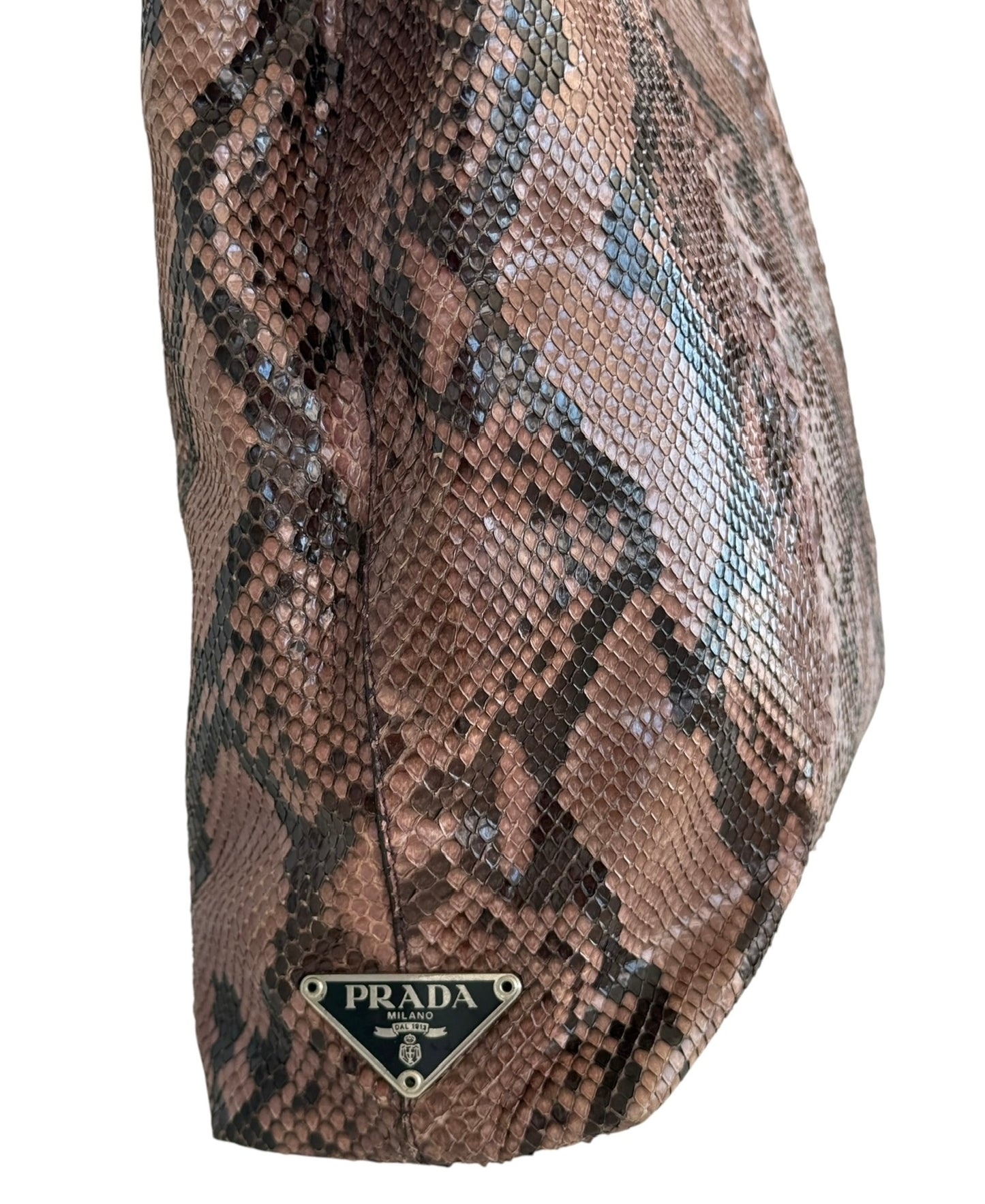 Prada Vintage Purple Python Leather Small Shopper Shoulder Bag